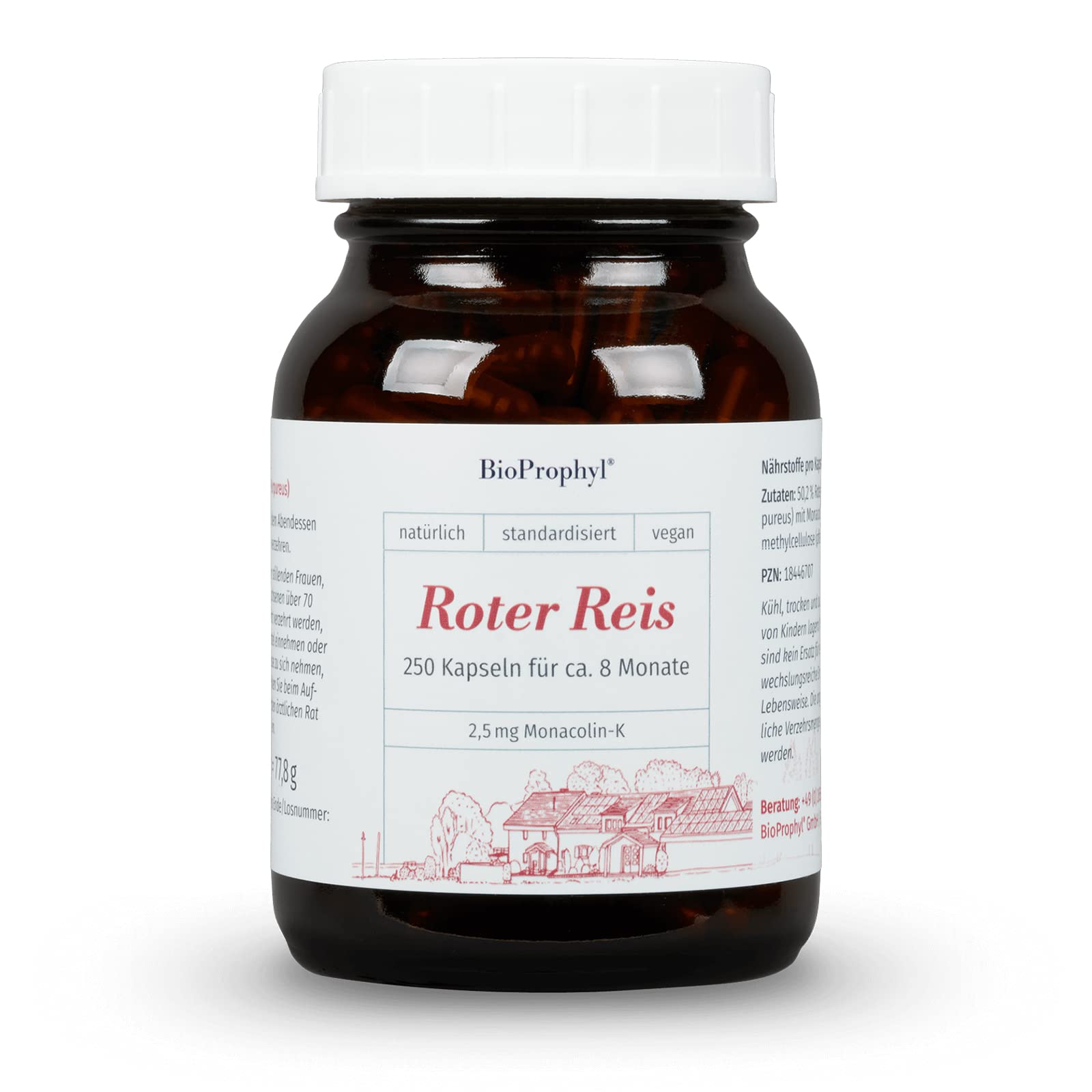 BioProphyl® Roter Reis mit 2,5 mg Monacolin-K – 250 pflanzliche Kapseln (8 Monate)