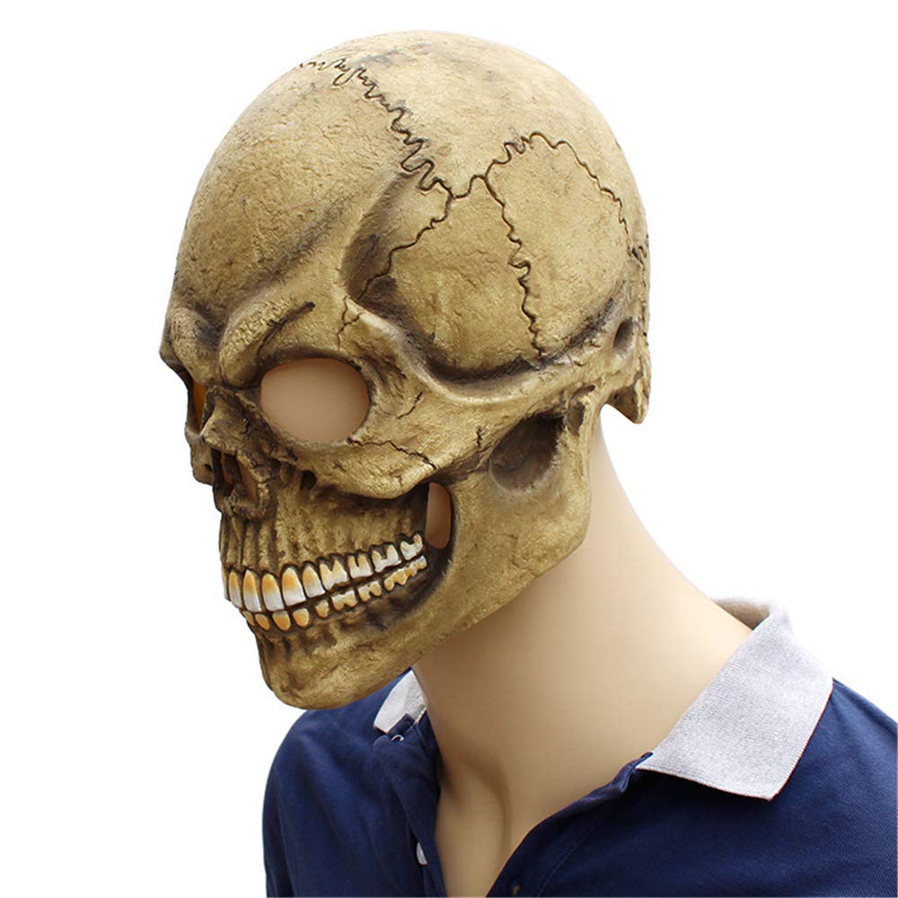 BaronHong Horror czaszka zombie Cosplay na Halloween, realistyczne lateksowe nakrycie głowy, maska 3D