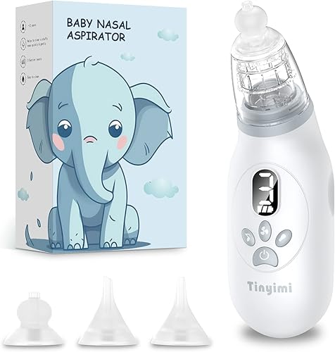 Aspirador nasal para bebé, aspirador eléctrico de nariz para bebé, limpiador de nariz automático con 3 puntas de silicona, 3 niveles de succión y disponible en Yaxa Venezuela