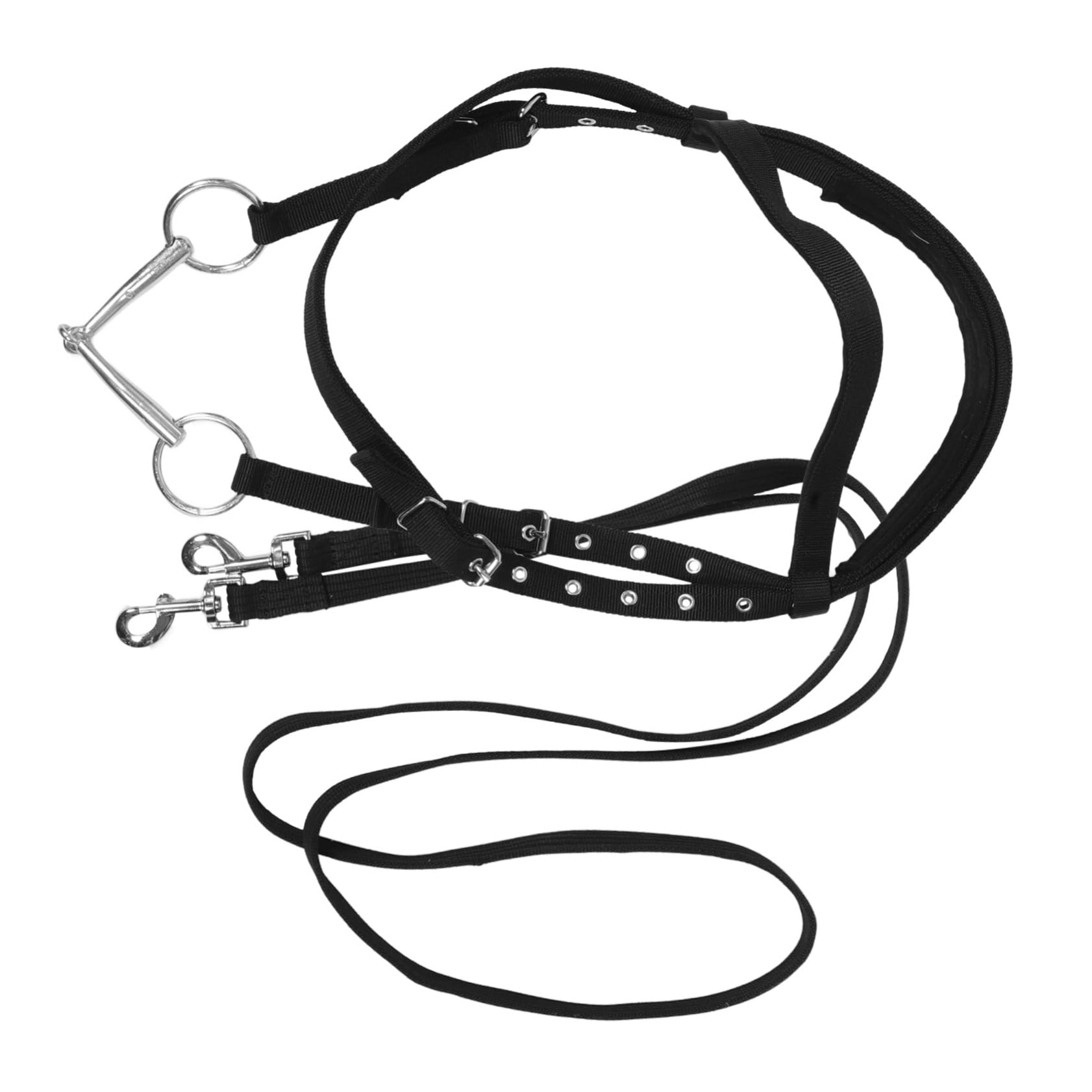 Cavezza Cavallo in Nylon Nero, Comoda, per Cavalli Piccoli | Addestramento e Equitazione, Design No-bite, per Cavallo Giovane, Uso Rider