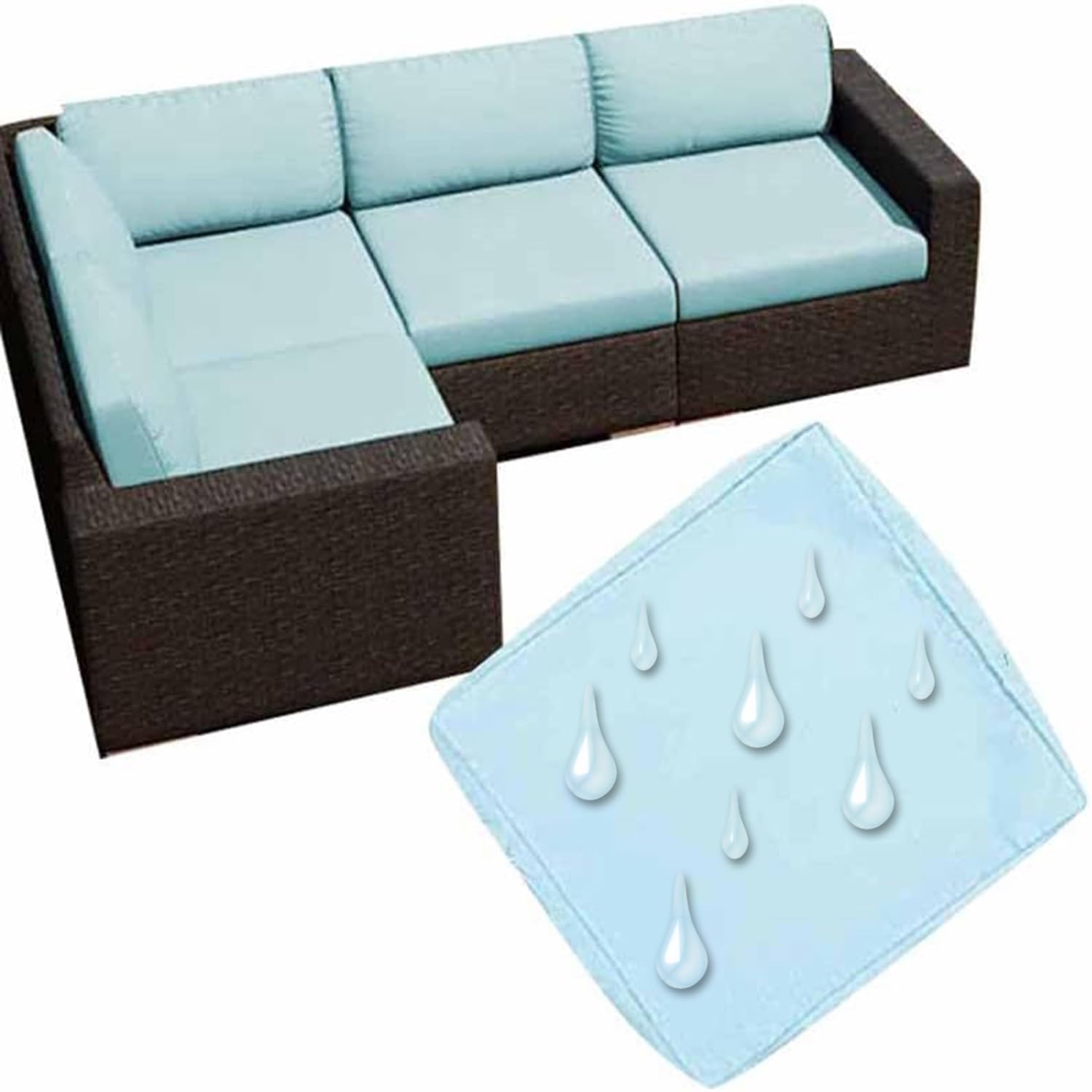 Uwobtn Color 10 Replacement Outdoor Cushion Covers Waterproof, 50X50 60X60 Garden Sofa Seat Cushion Slipcover With Zipper, Removable Patio Cushion Covers For Indoor Outdoor Rattan Furnitur(,60X60x10cm)