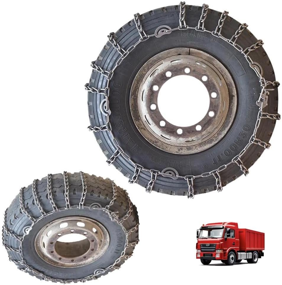 Set of 2 Universal Emergency Tire Traction Chain Snow Chains for Semi Trucks Metal Tire Chains for SUV Trucks Pickup Trucks Semi Trucks Van Trucks ATV Light Truck 9mm 315/70R22.5 9mm 315/70R22.5