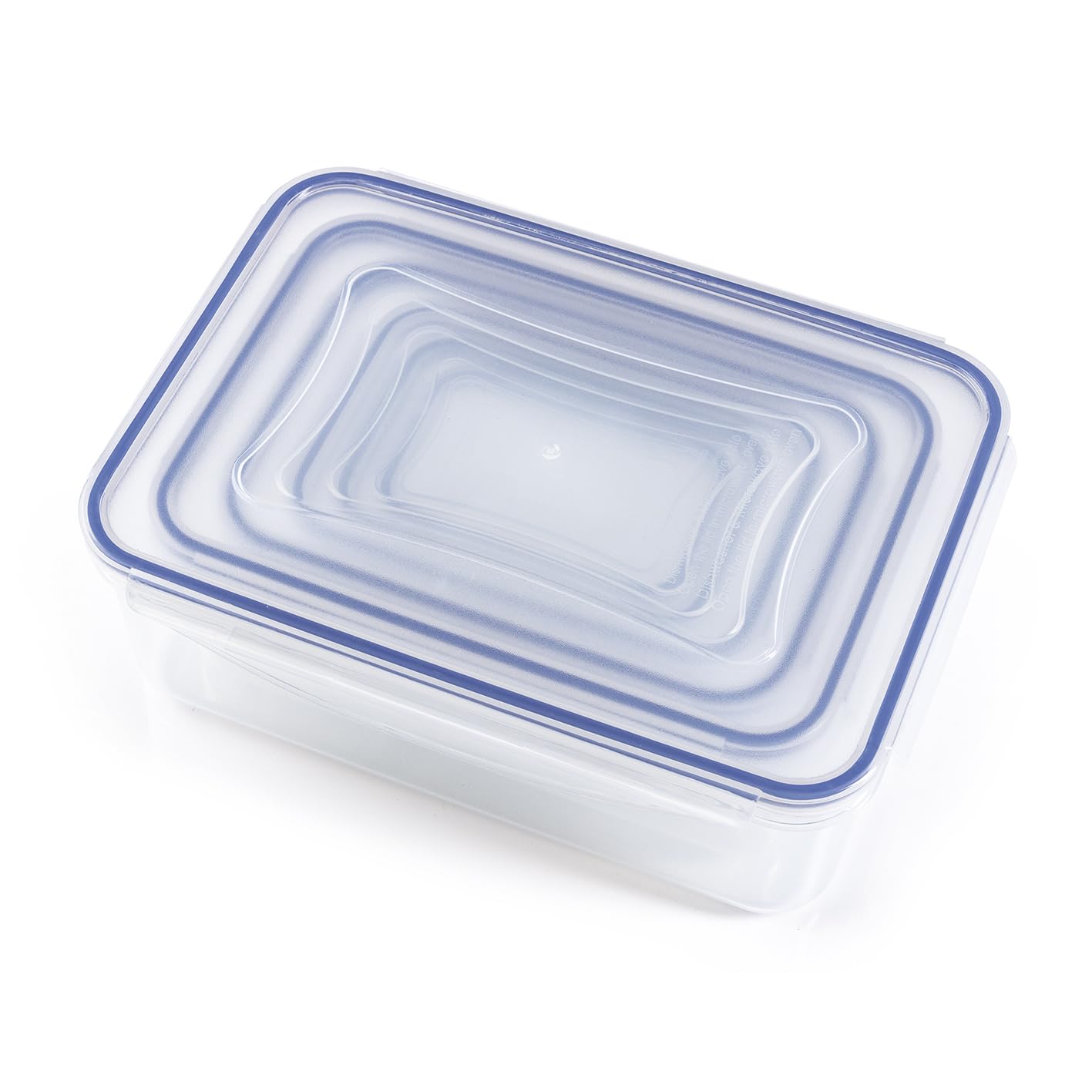 GOURMETmaxx Klick-it Food Storage Containers, 6-Piece Set (120-2500 ml), Microwave and Freezer Safe, Leak-Proof with 4-Way Click Closure, Stackable and Dishwasher Safe