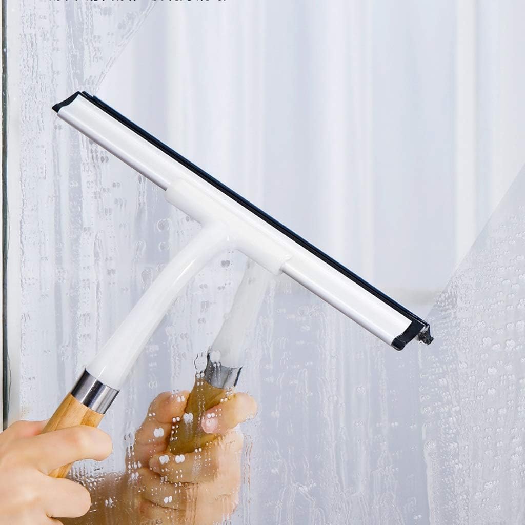 Window Scraper，Mini Glass Window Soap Wiper Squeegee with Wooden Plastic Bathroom Squeegee for Shower
