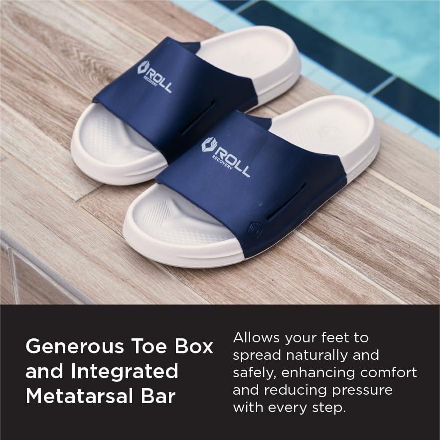 ROLL Recovery Men's Sports Recovery Slides | Helps Relieve Pressure on Achilles Tendon and Plantar Fasciitis SUPERPLUSH - Image 3