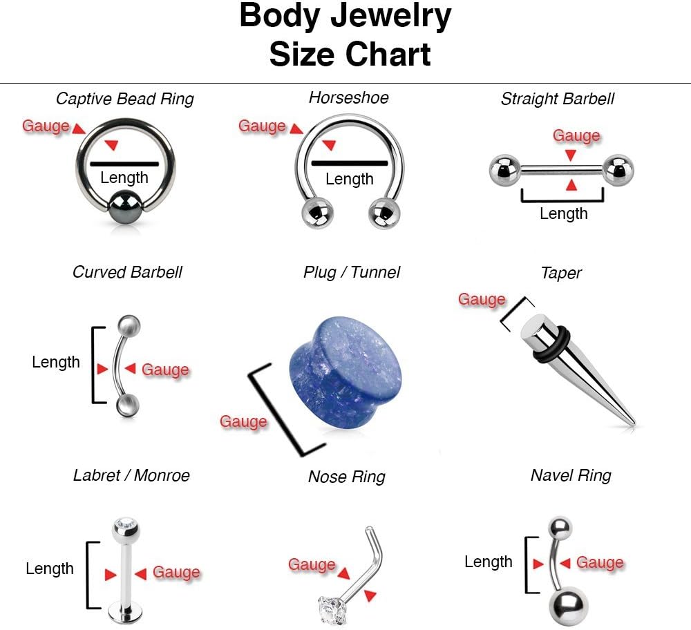 2 Pcs Set Bundle Pack 14 GA Aurora Borealis CZ Elegant Journey Vine Swirl and Clear CZ Elephant Walk Dangle Belly Button Ring