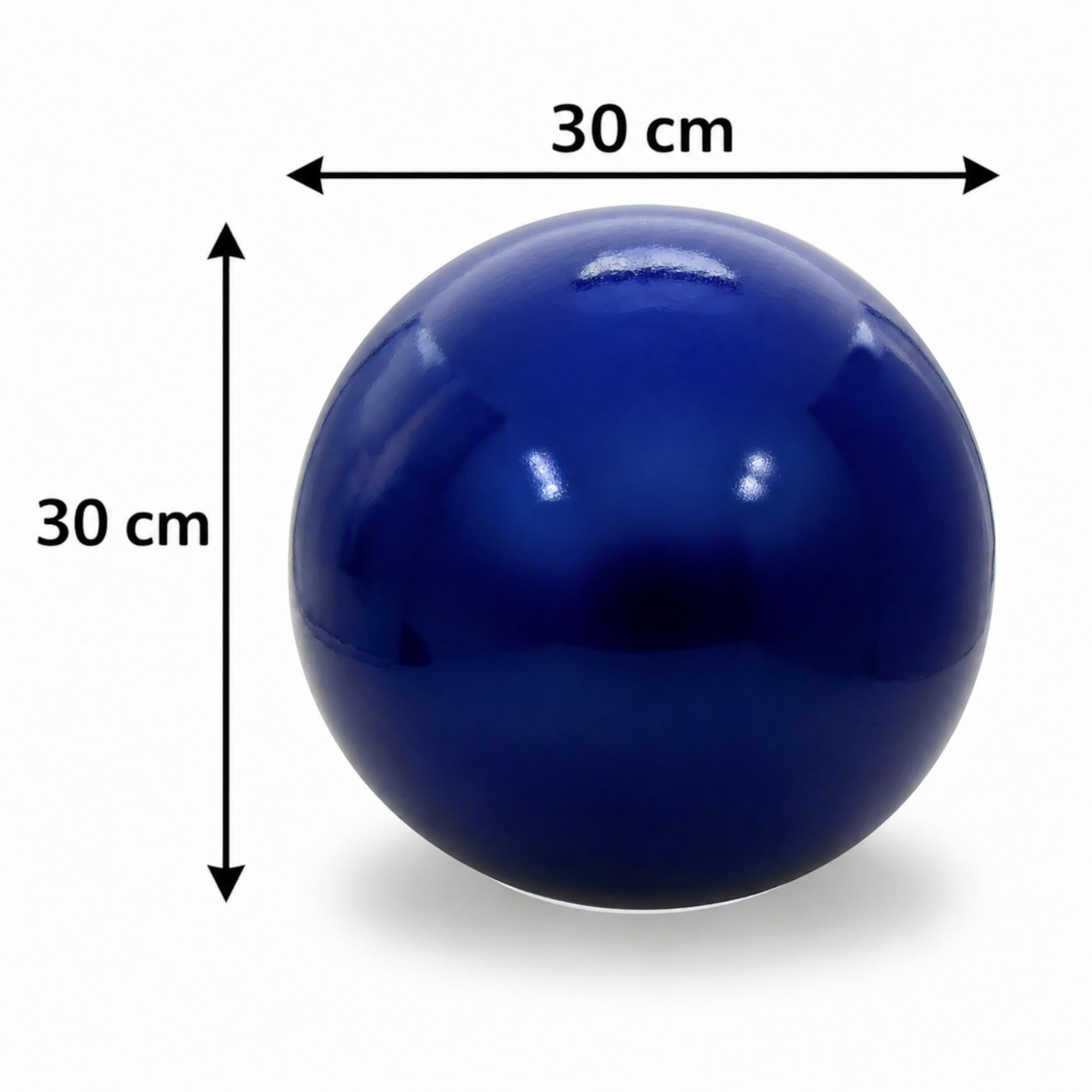 Boule de jardin en céramique, convient en extérieur, Couleur : Bleu, Diamètre 30 cm, Résiste au gel
