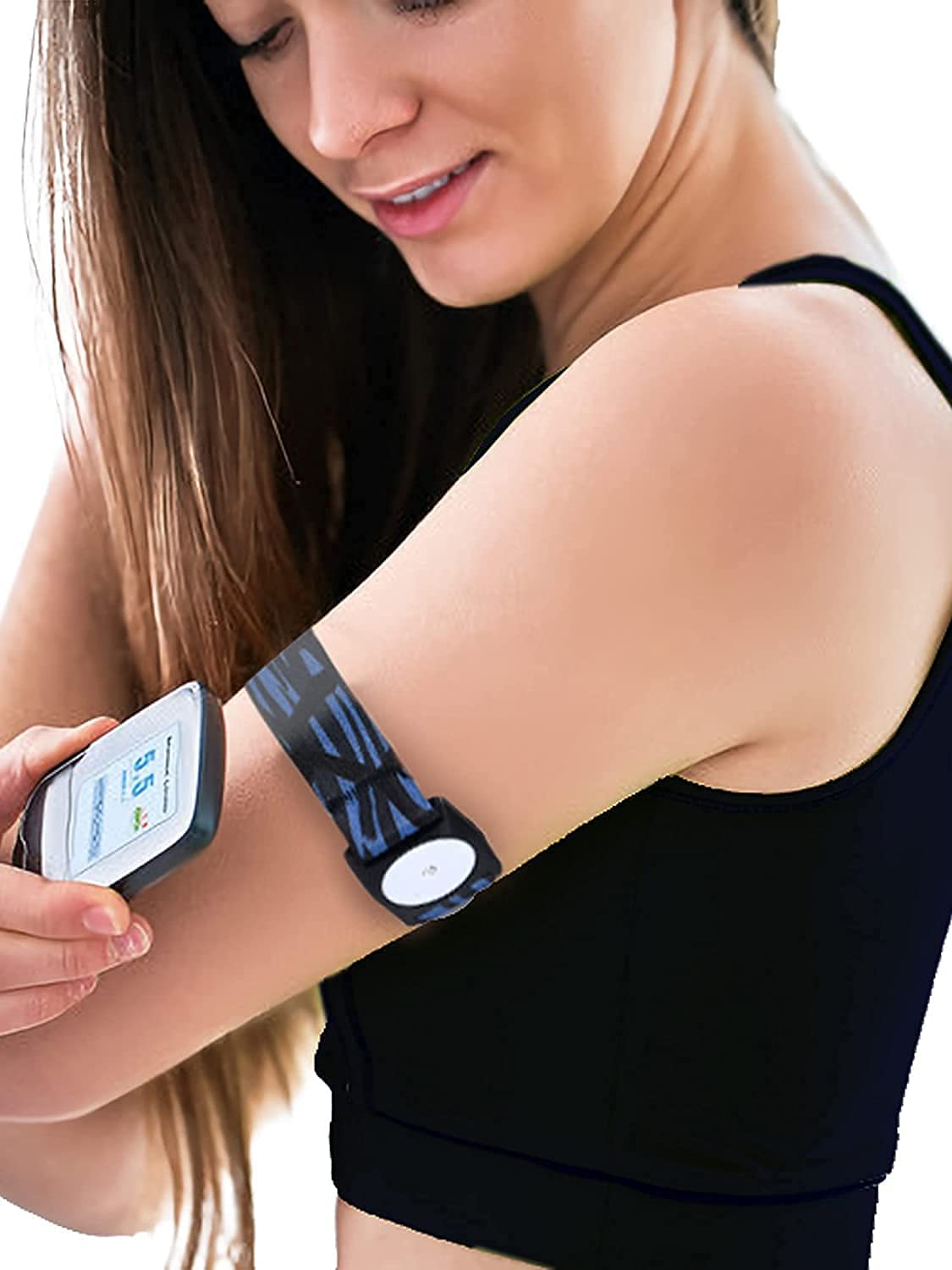 Kaio-Dia Blue Dia-Style - Elastic Armband For Freestyle Libre 1 & 2 Cgm (L(29-38Cm))