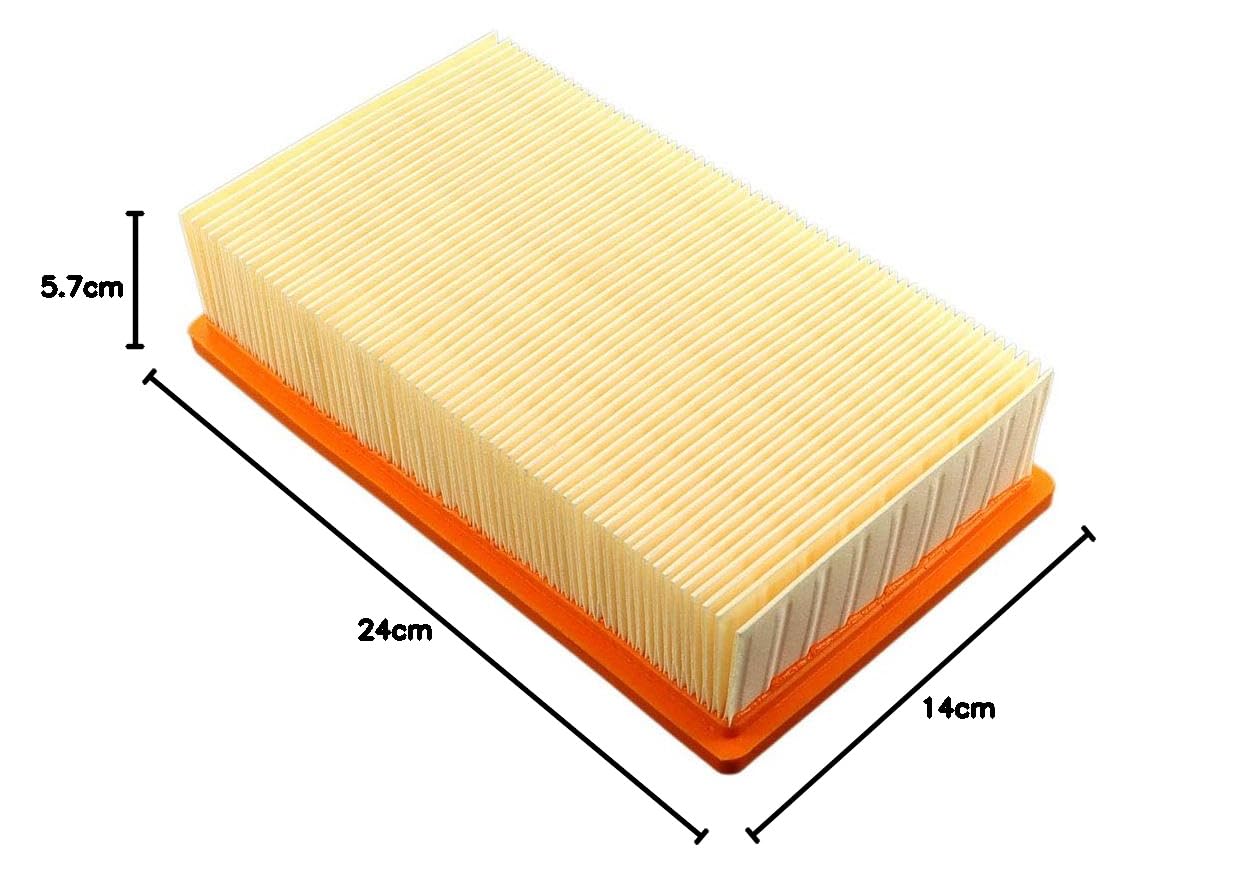 MCHNIC Lot de 2 filtres plissés plats pour aspirateur Würth ISS 35, ISS 35-S, ISS 45-M, ISS 55-S - Remplace Kärcher 6.904-367.0 filtre à lamelles lavable