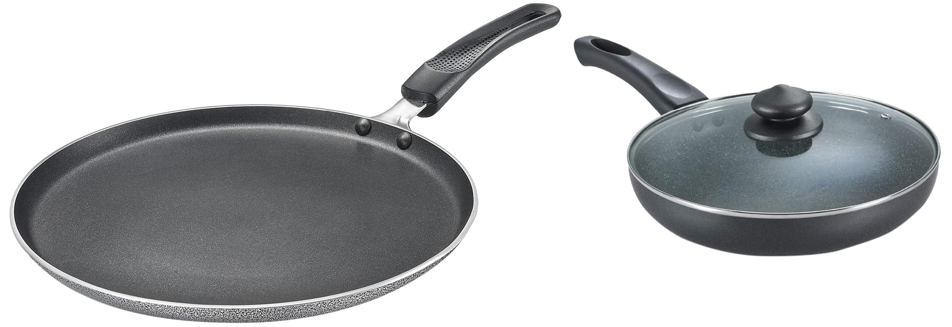Prestige Aluminium Omega Select Plus IB Non-Stick Omni Tawa, 250 mm, Multicolour, Medium & Aluminium Omega Deluxe Granite Fry Pan with Lid, 280 mm, Black (3 litres) (B09SM3RGBC) Amazon Price History, Amazon Price Tracker