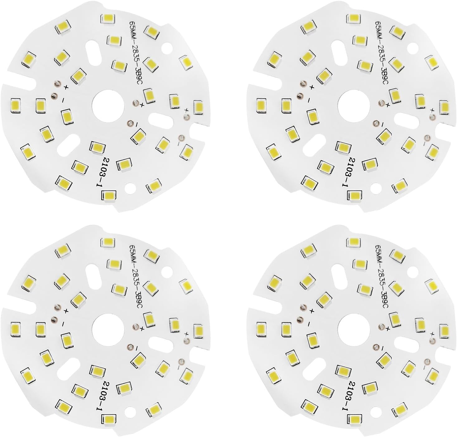 MECCANIXITY COB LED Light Chip Bead 9W 120lm 6000-6500K 65mm 27-30VDC Energy Saving Bulb for Spotlight Floodlight Replacement White 4Pcs