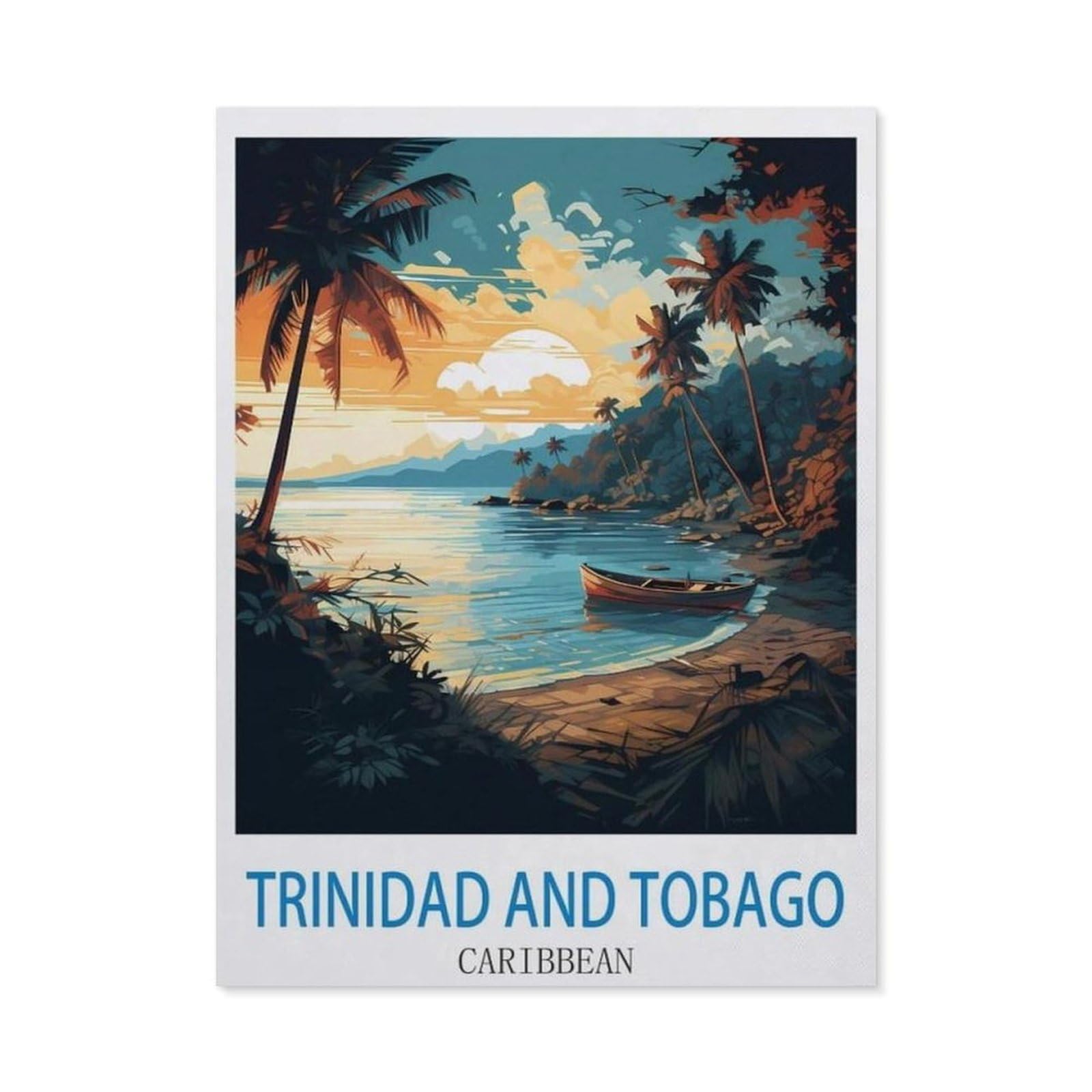 BEAYODKP DIY 5D Diamond Painting Kits，Trinidad and Tobago Caribbean，Diamond Painting for Beginner Adults Rhinestone Numbered Diamond Arts Home Wall Decor（30 x 40 cm/11.81 x 15.74 inches）-CL3