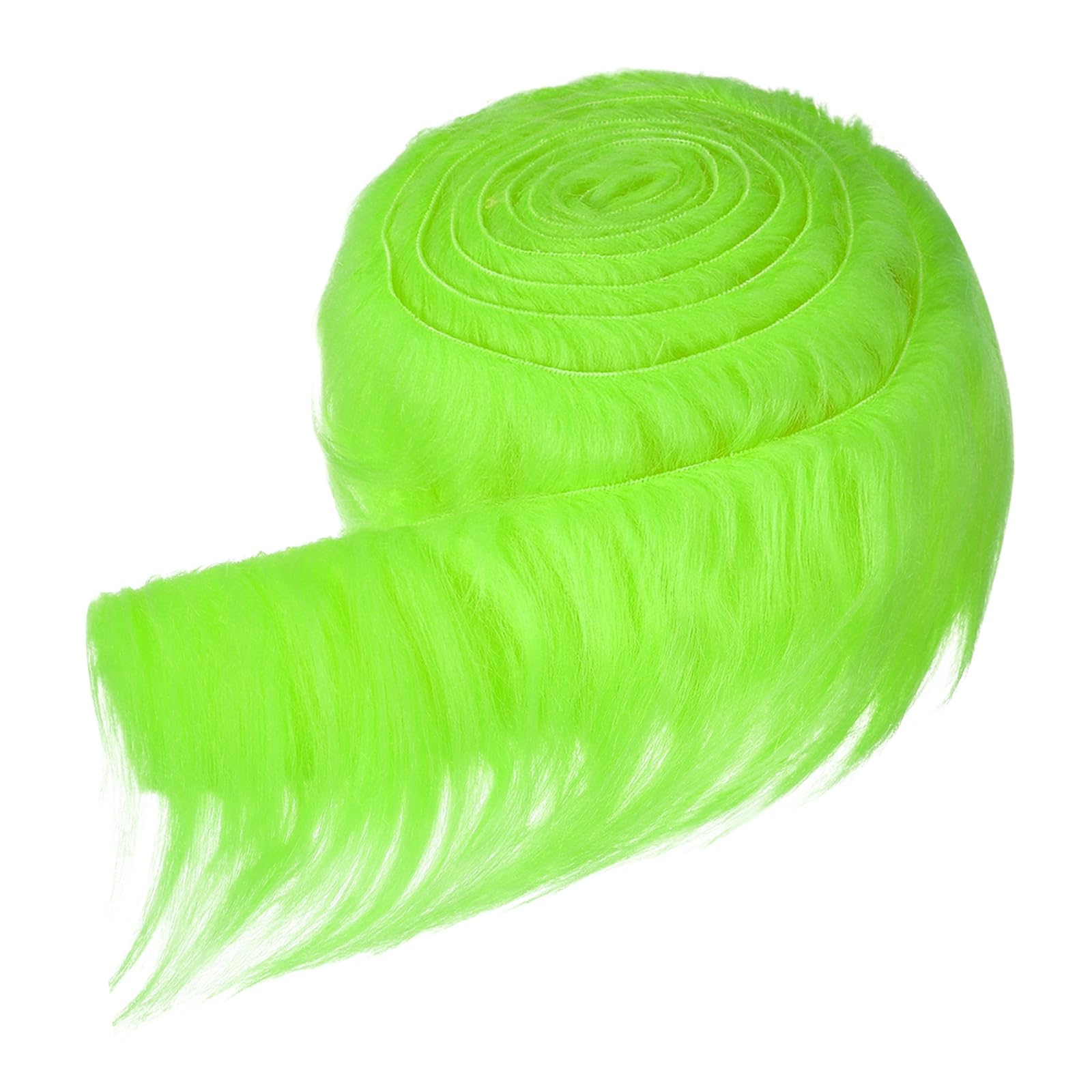 sourcing map Faux Fur Fabric, 60 x 2 Inch Plush Faux Fur, Fluffy Fuzzy Fabric Precut Strips for Crafts Beard Hair Costume Dolls Cosplay Home Decor, Fluorescent Green