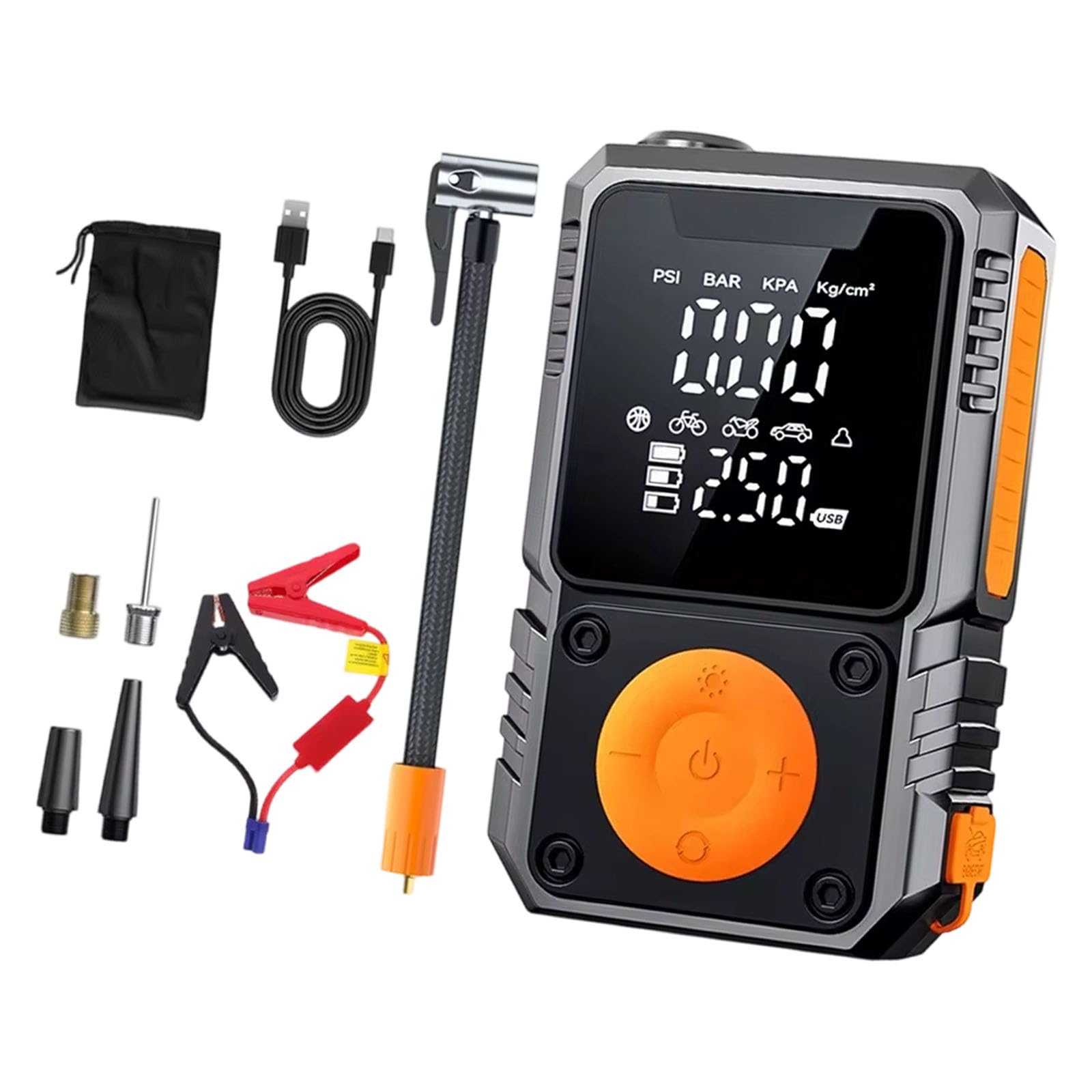 Tire Inflator Portable Air Compressor, 150PSI Pumps, Accurate Pressure LCD Display, Car Bike Tire Inflator Compressor
