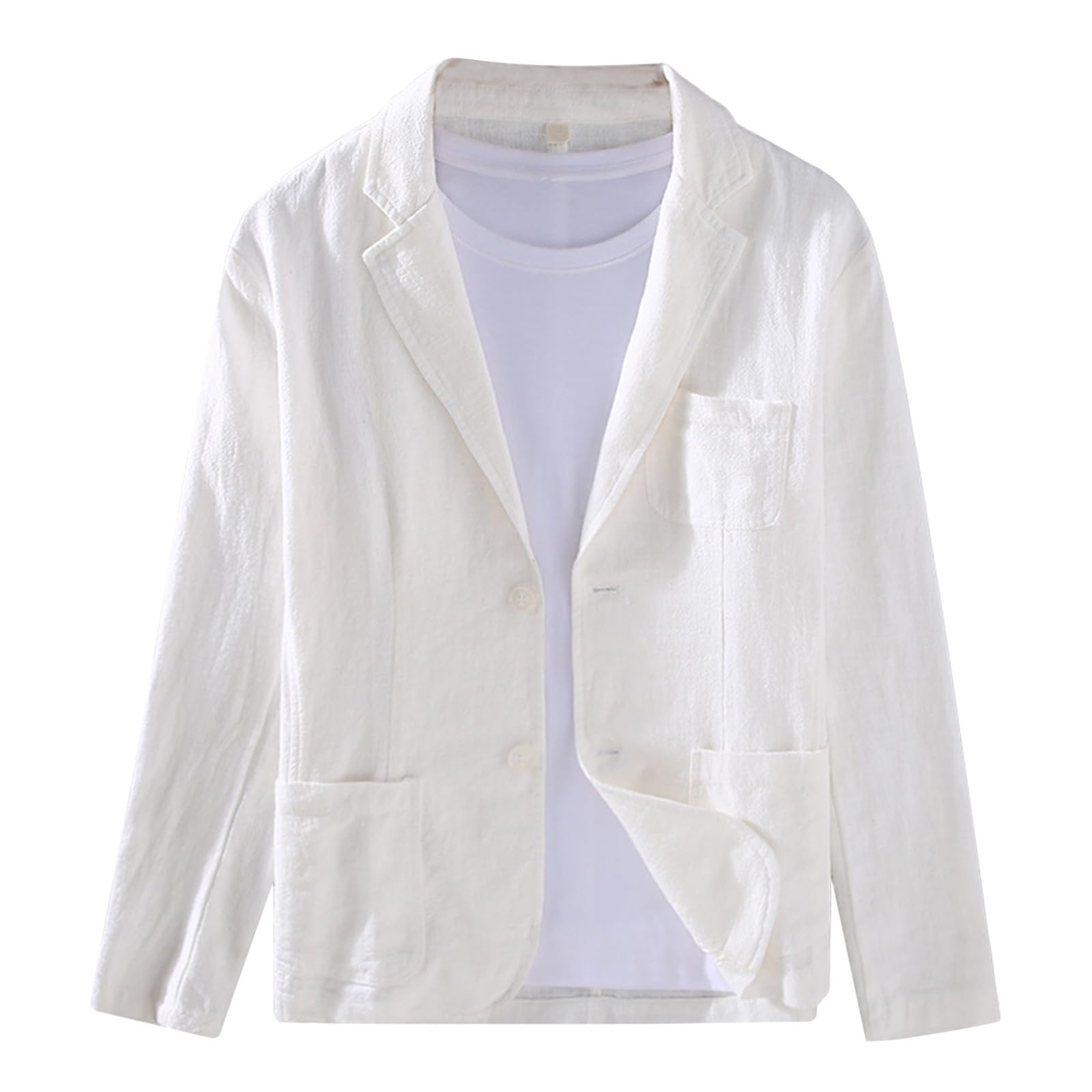Blazer en lin pour homme veste décontractée coupe ajustée - 8