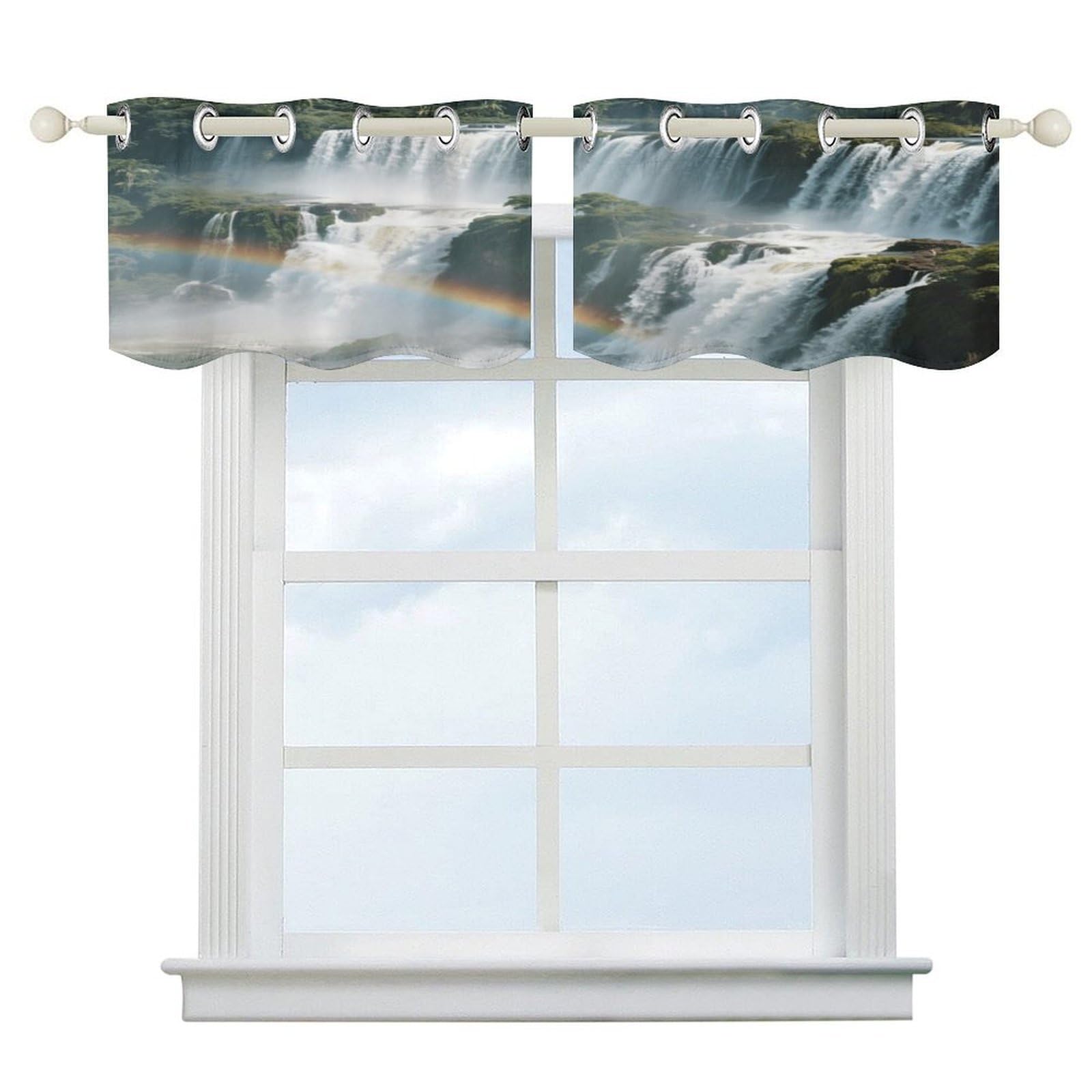 Fekiloot Style Iguazu Falls Short Curtains Valance Curtain