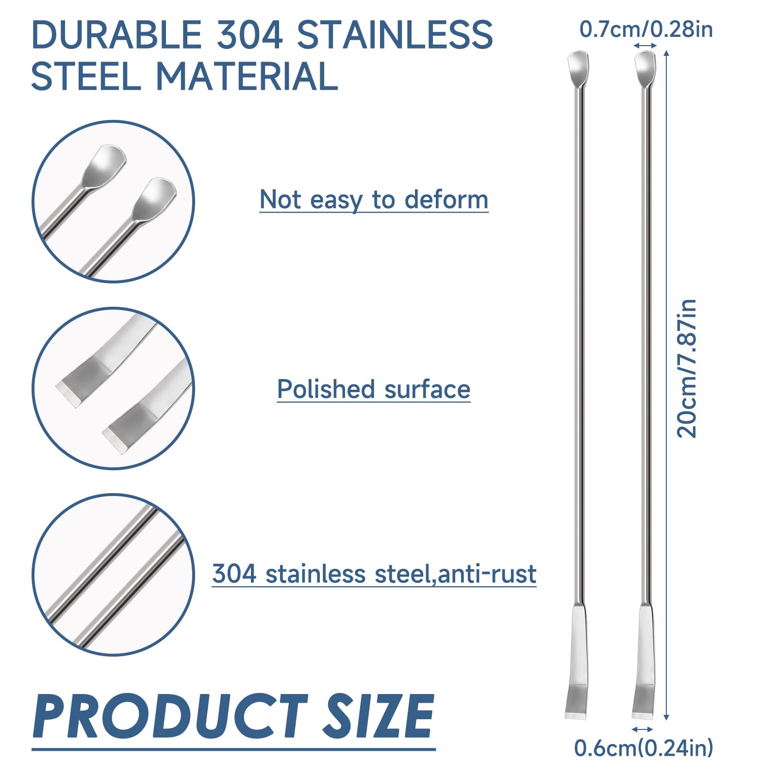Petite Cuillère à Poudre Médicinale, 2 Pcs Cuillère à Microdosage en Acier Inoxydable, Pelle à Pharmacie Spatules de Laboratoire à Double Tête pour Laboratoires, Cuisines, Artisanat et Peinture