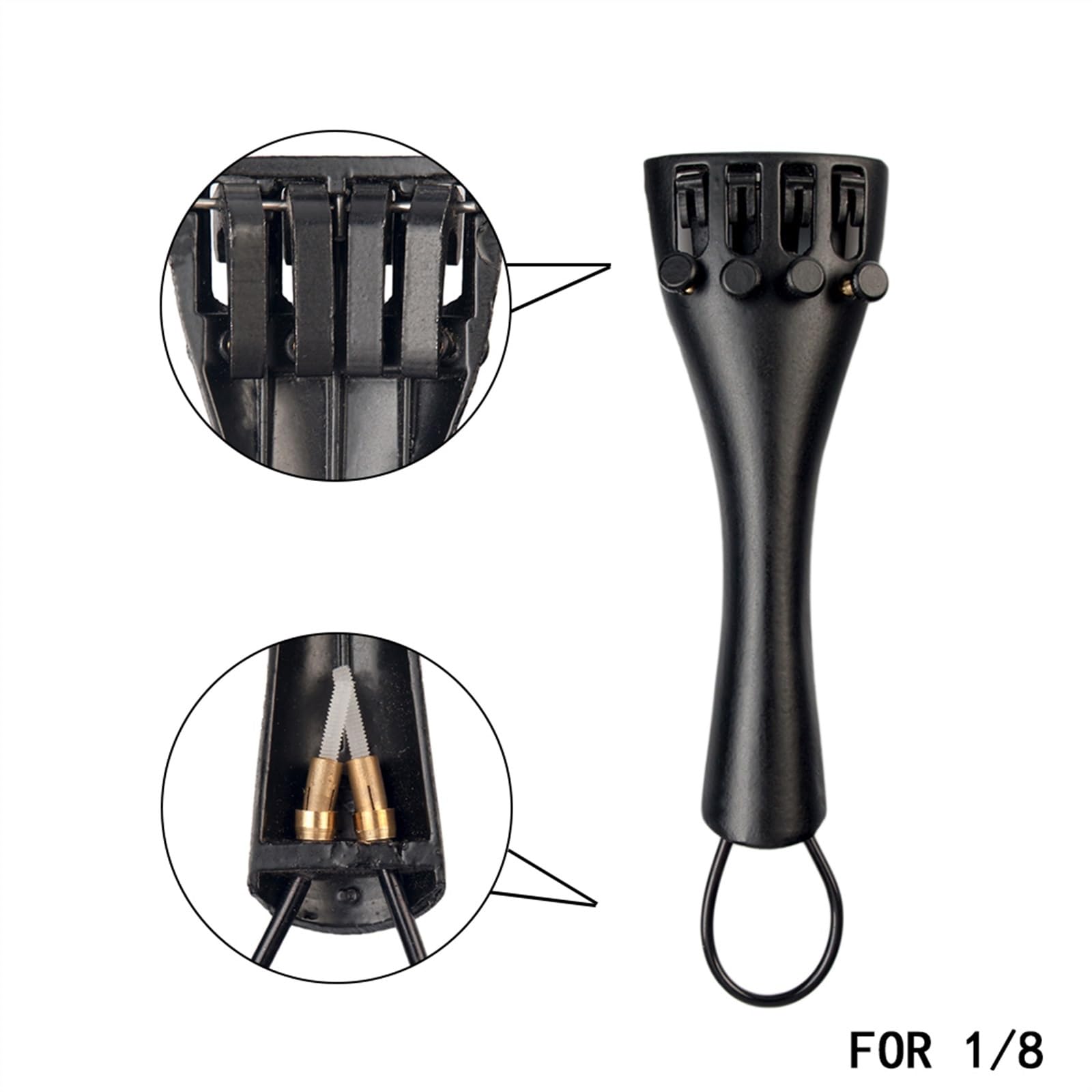 Accesorios para violín 5 Uds 1/8 Tamaño Pieza Trasera De Violín Acústico Pieza Trasera De Aleación De Aluminio Con Cuatro Afinadores Finos Piezas De Violino