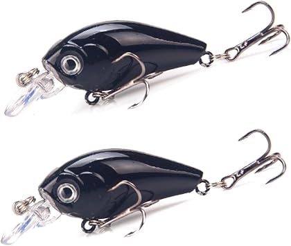 2 Pcs 45mm 3.5g Fishing Crankbaits 3D Fish Eyes Mini Hard Bait Fishing Accessories Tackle for Fishing Sinking Lures