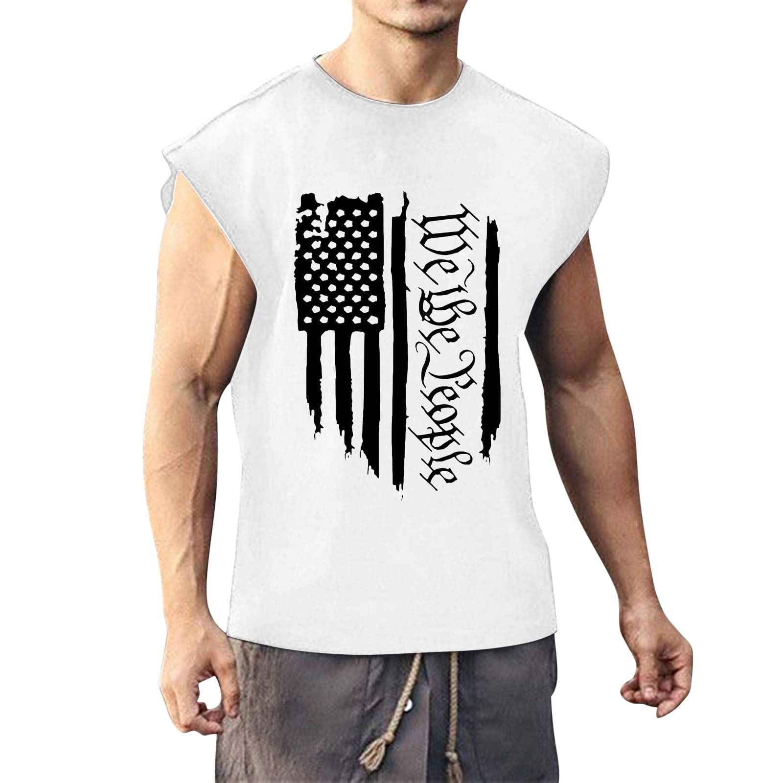 Canotta Da Uomo, Camicia Muscolare, Camicia Da Palestra, Camicia Senza Maniche White L 91979938