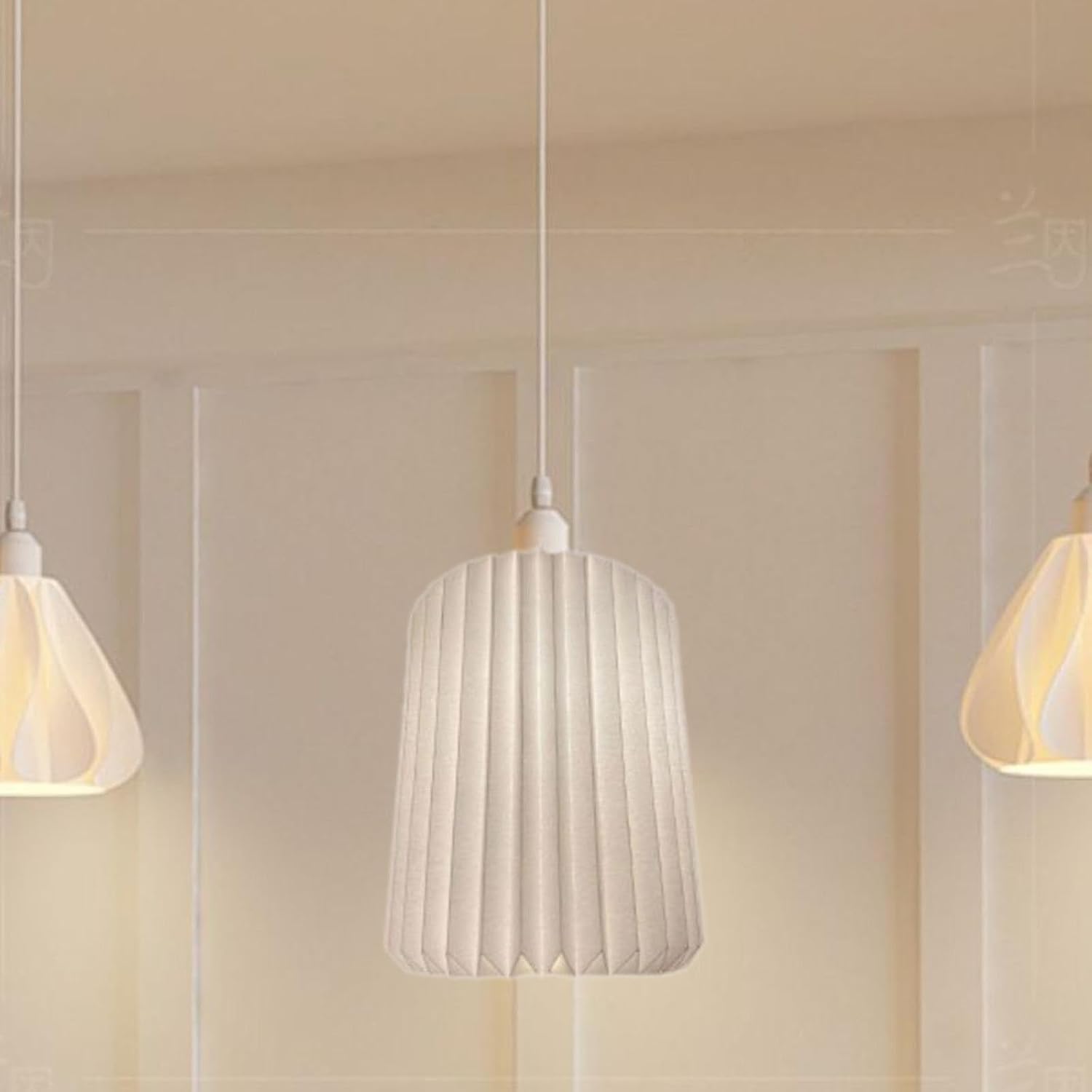 MYCENSE Paper Origami Lamp Shade, Pendant Lamp Shade Lighting Fixture Replace Origami Paper Lampshade Pleat Lamp Shade for Teahouse, Style A
