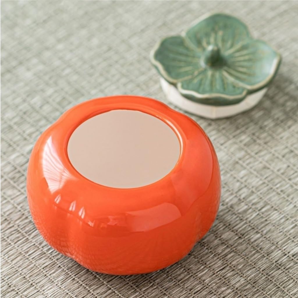SONGCHAO Sugar Jar Ceramic Tea Storage Jar Everything Goes Well Small Candy Jar Persimmon Sealed Jar Kitchen Food Storage Jar Tea Canister (Color : B)