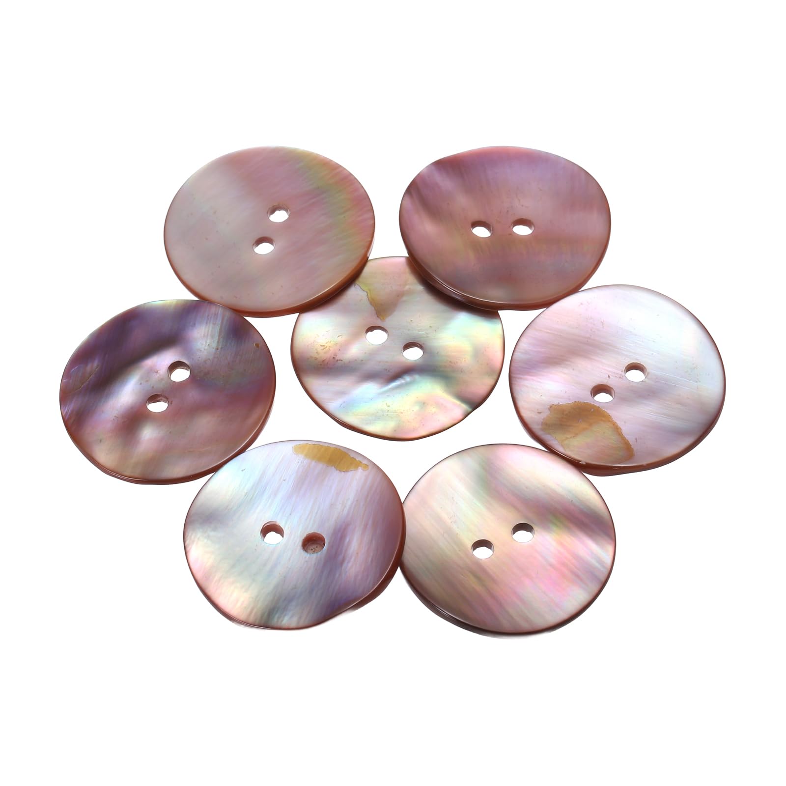 sourcing map 7Pcs Natural Pearl Shell Button, 25mm 2 Hole Mother of Sewing Button for Shirt Clothes Coats Suits Jacket Jeans Skirts Sewing Craft DIY Decoration, Purple