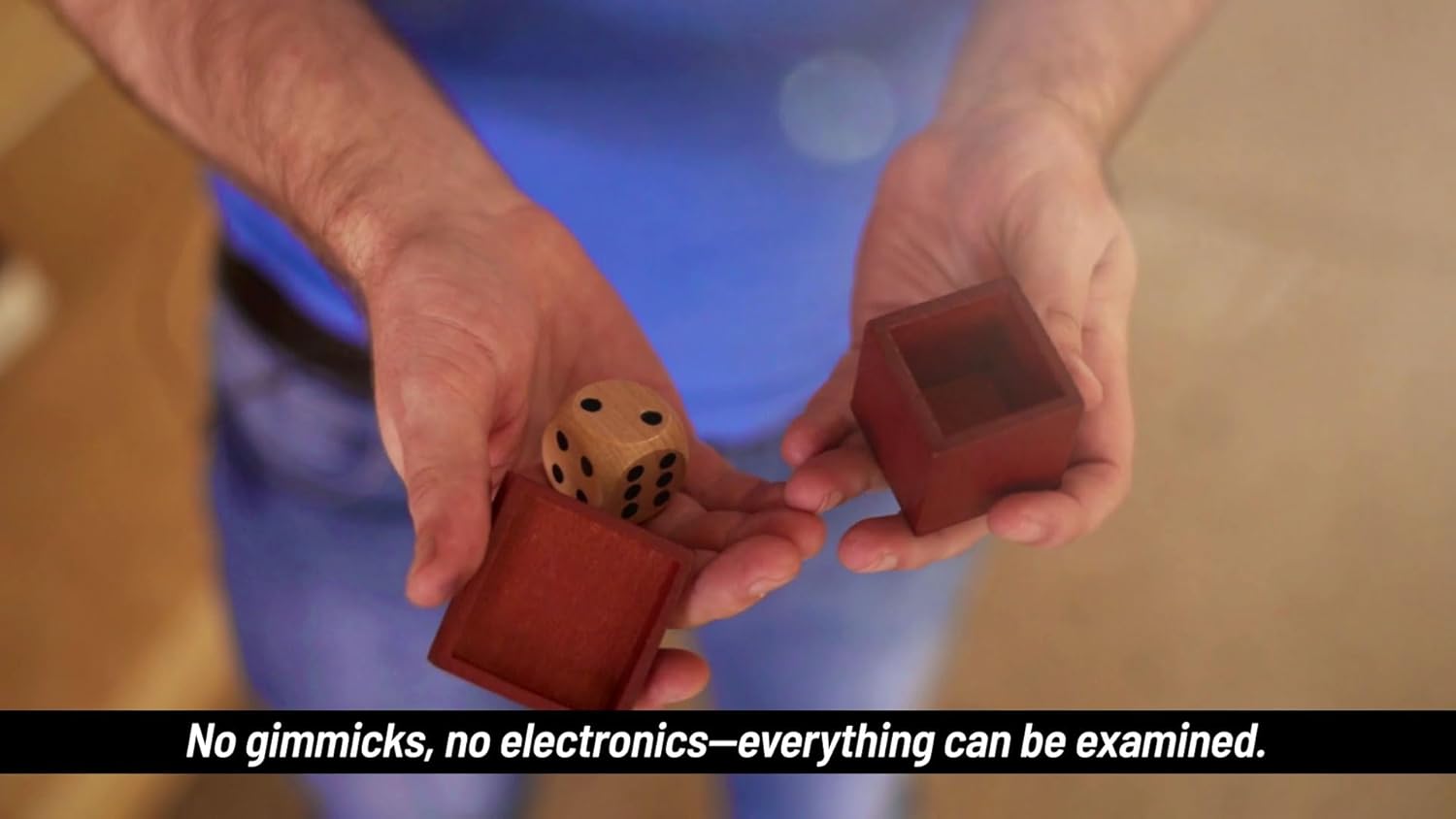 Mental Block Dice by Dan Harlan – Mind Reading Magic Trick with Handcrafted Wooden Box & Die – Examinable Mentalism Prop + Video Tutorial Included