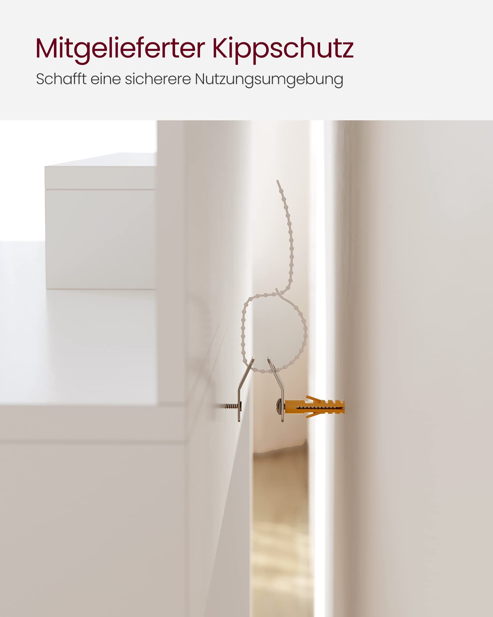 VASAGLE Schminktisch, mit Spiegel, 1 Schublade, 2 Ablagen | Frisiertisch, Aufbewahrungsfach, 2 verstellbare Ablagen hinter der Tür, Wolkenweiss, CUSTOS Kollektion RDT119W01