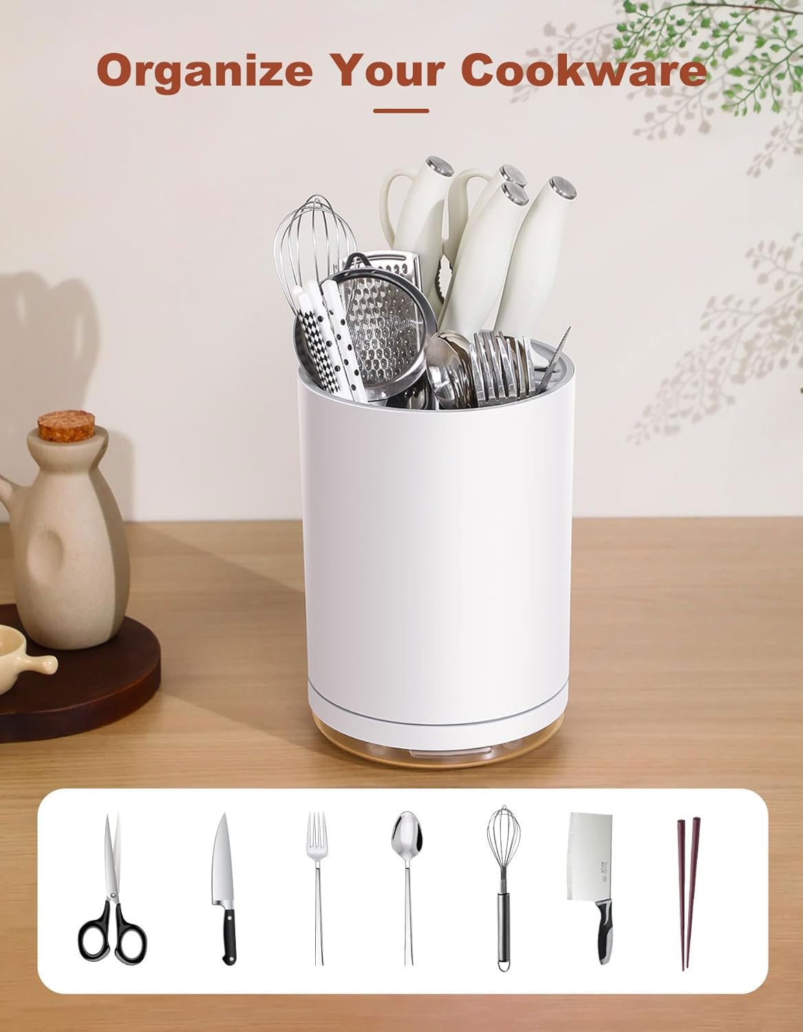 Snapklik.com : Utensil Holder And Knife Holder, N02 360 Rotatable ...