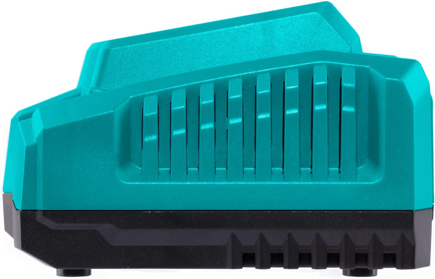 Side view of Total P20S Lithium-ion Battery Charger showing ventilation slots