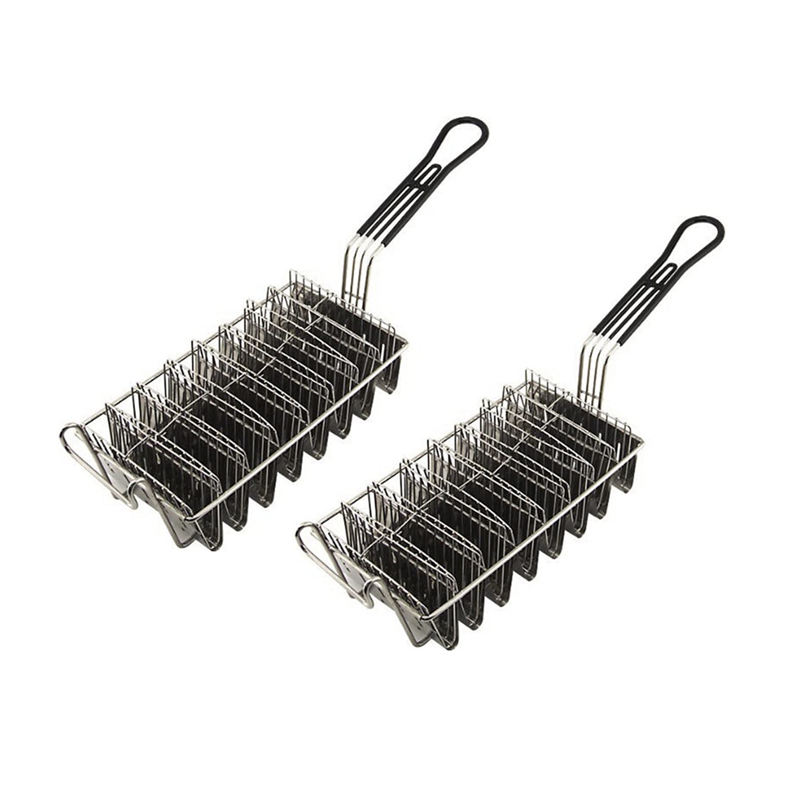 Cestino di patatine fritte 8 strati in acciaio inox cestello frittura a forma di V a forma di fry cestello croccante pancakes taco fright basket strumento speciale strumento speciale cestino-2 pacchet