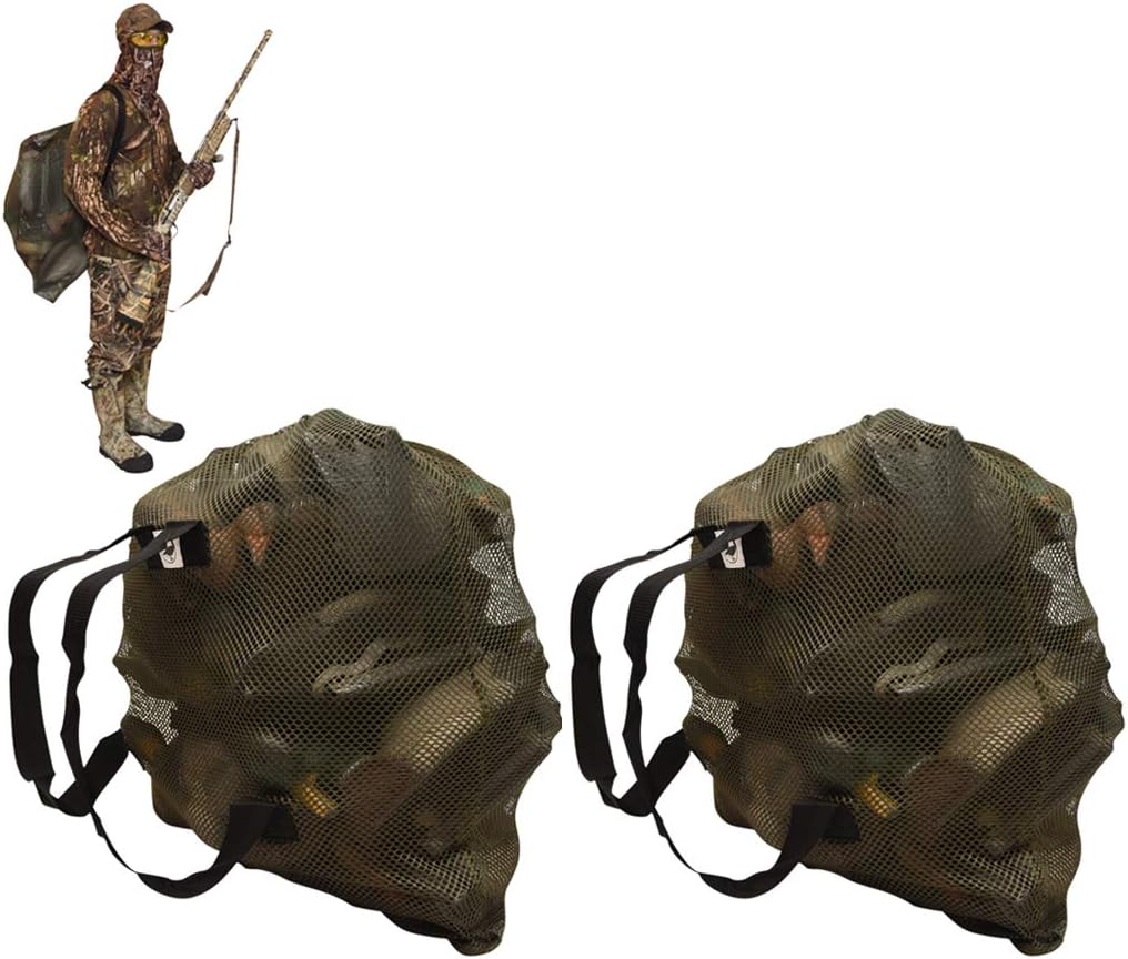 DecoyPro Mesh Decoy Bags - Hunting Equipment to Protect Turkey, Goose & Duck Decoys - 2 Decoy Bag Bundle - Fits Up to 2 Dozen Decoys