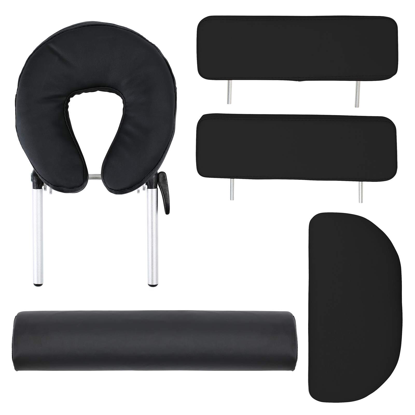 Saloniture Professional Portable Massage Table with Backrest Black