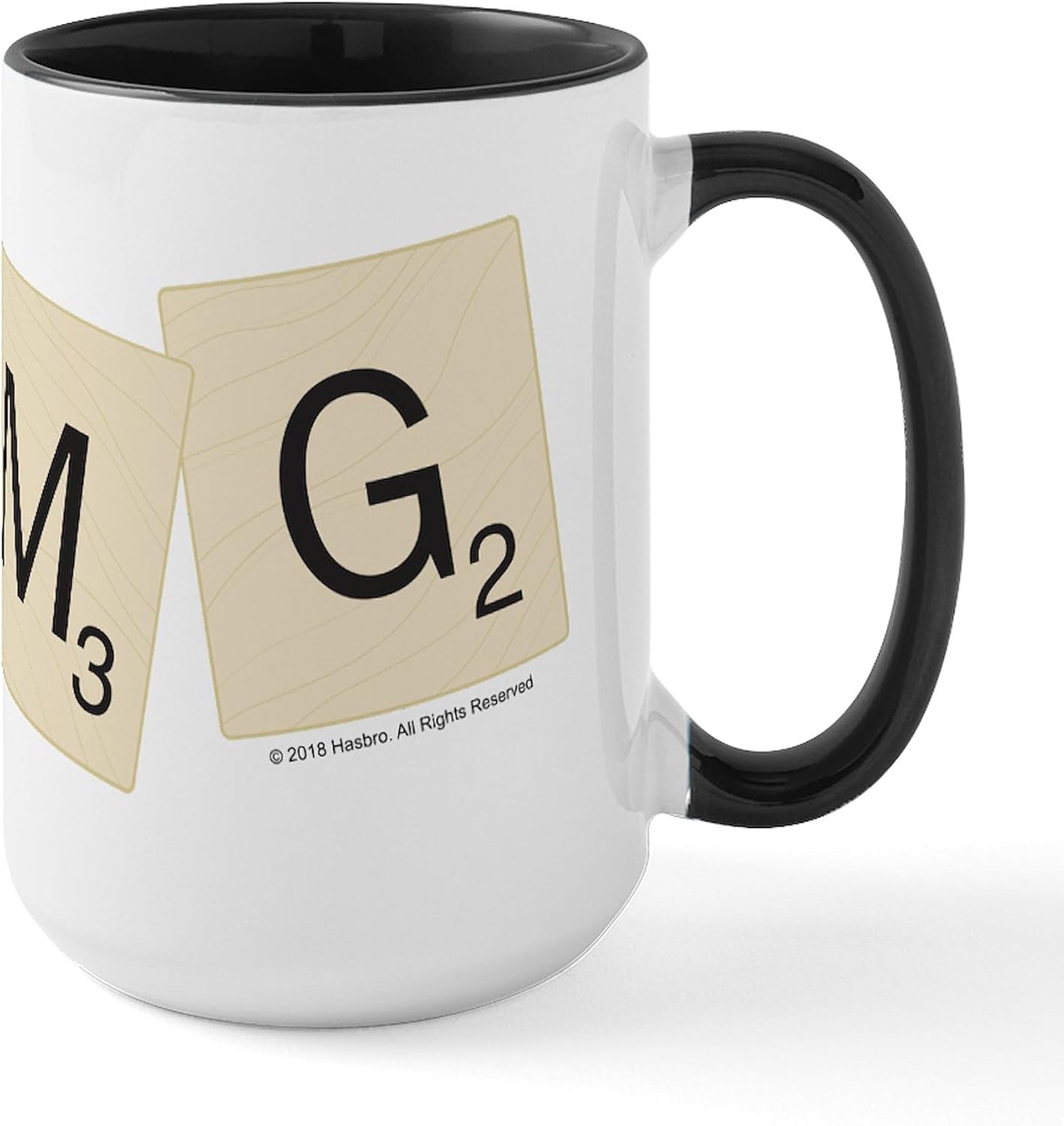 CafePress Scrabble OMG 15 Oz Ceramic Large Mug 15 oz (444 ml) Ceramic Coffee Mug