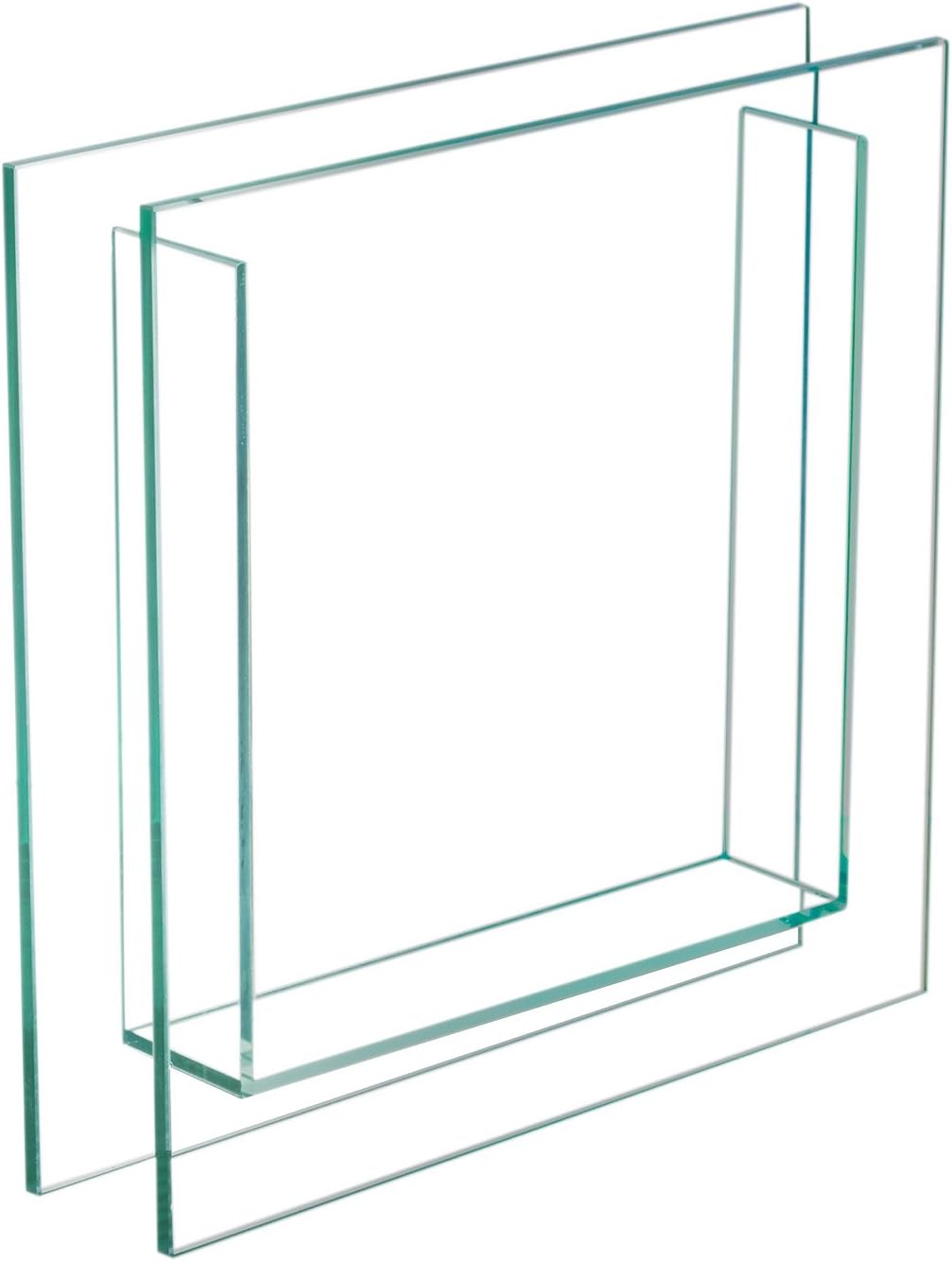 Royal Imports Flower Glass Vase - Flat Square Trim - 12"x12" Tall, Clear - Decorative Modern Floral Centerpiece Accent for Home Decor Living Room Bathroom, Kitchen, Shelf, Table, Entryway, Wedding