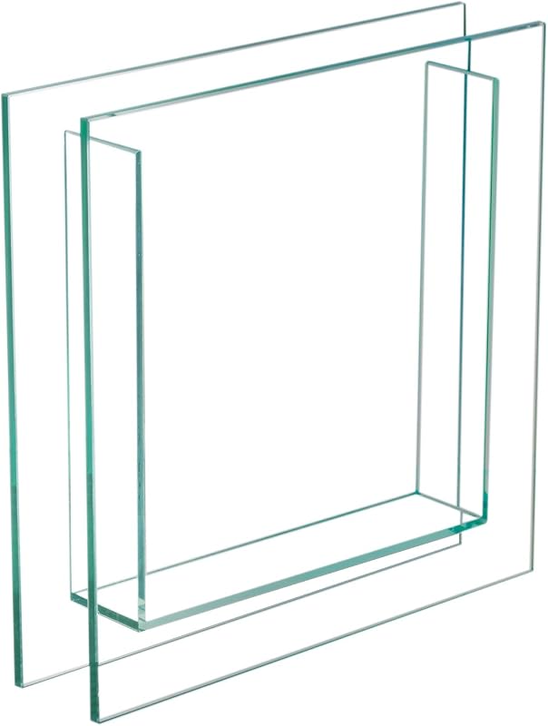 Royal Imports Flat Square Glass Vase 12"x12" Tall Book Vase for Flowers | Decorative Modern Book Flower Vase Floral Centerpiece Accent for Home Decor Living Room, Shelf, Table, Entryway, Wedding