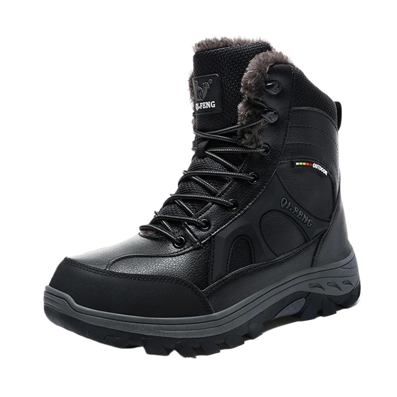 Bottes montantes chaudes et imperméables en peluche for hommes Pour le travail, le ski et l'extérieur