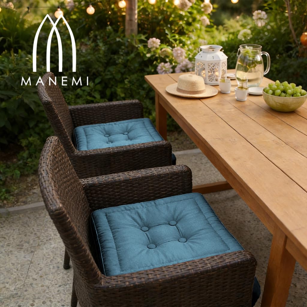 MANEMI Coussin de sol rembourré 60 x 60 x 10 cm, coussins pour palettes, banc, chaise et sol, oreiller de sol confortable pour intérieur et extérieur. Coussin avec texture de bambou, coussin de siège