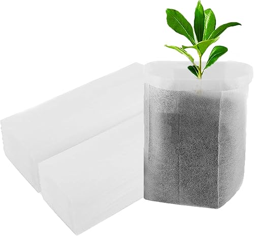 Miniatura 8 de 100 bolsas de cultivo para guardería, bolsas de cultivo de plántulas de tela no tejida para alta tasa de supervivencia de plántulas, bolsas de
