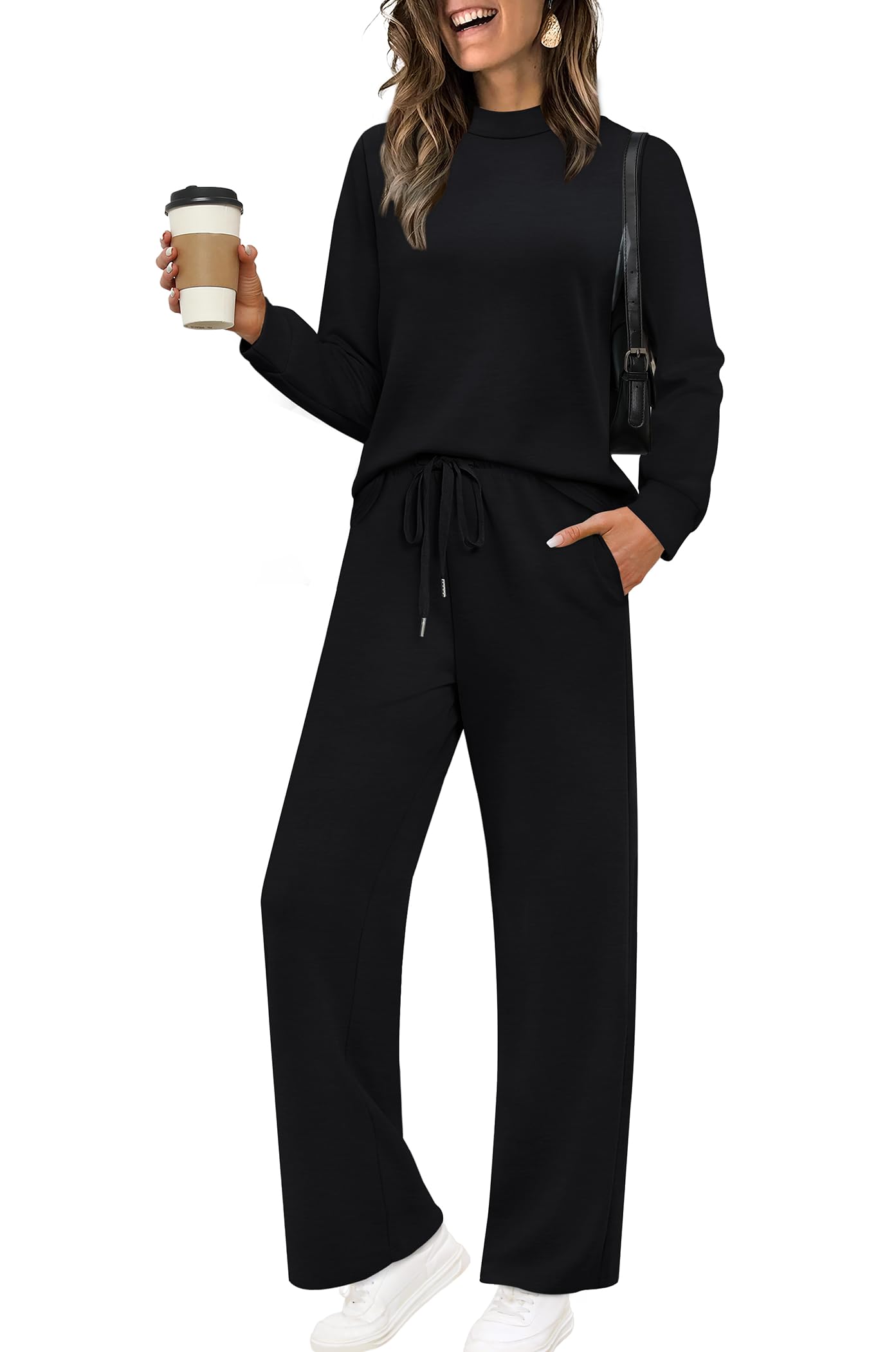 Sampeel Two Piece Sets for Women Mock Neck Matching Sets Loungewear Fall Clothes Travel Outfits Fashion 2026 XS-2XL