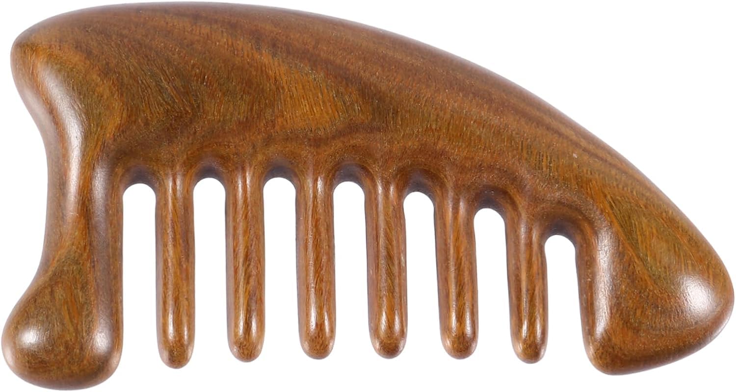 DFrywdgSEY Sandalwood Wooden Comb Green Triangular Comb Massage Scraper Massage Comb(Grün)