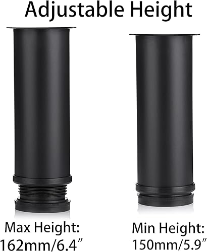 Miniatura 4 de OwnMy 4 patas de muebles de acero inoxidable de 6 pulgadas, elevadores de pies de muebles, patas de escritorio de metal pequeño, patas de sofá,