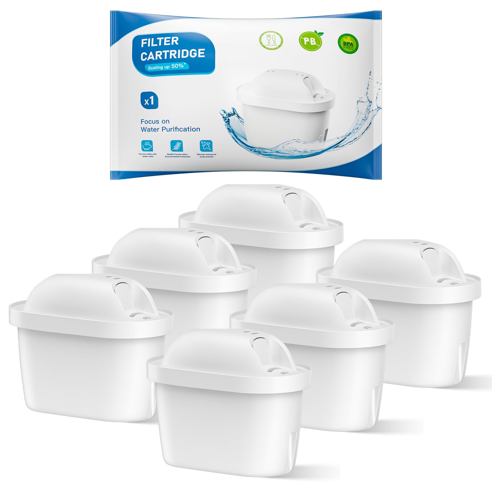 BREAUILL Wasserfilter kartuschen Ersatz für Brita Marella Kanne Wasserfilter, Filterkartuschen Kompatibel mit Brita Maxtra+ Plus Maxtra Pro All-in-1, Reines Wasser genießen
