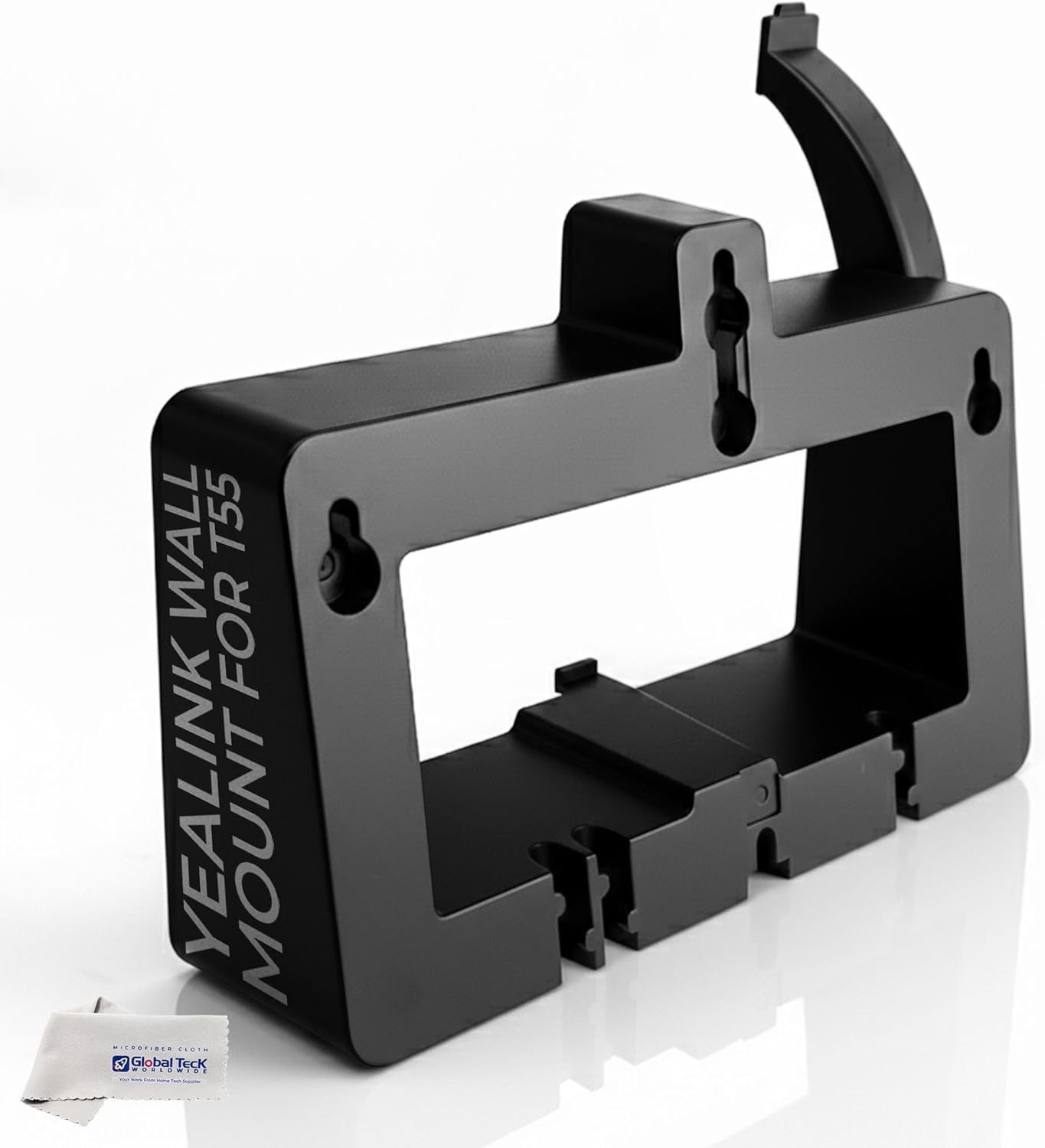 Yealink T55 Wall Mount Bracket for IP Phone, Secure Durable Holder for SIP Deskphone, Easy Installation, Space-Saving Organizer for Offices, Call Centers, Clinics, Workstations &amp; GTW Microfiber Cloth