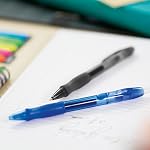 BIC Gelocity Original Black Gel Pens, Medium Point (0.7 mm), 12-Count Box, Retractable Gel Pens With Comfortable Grip