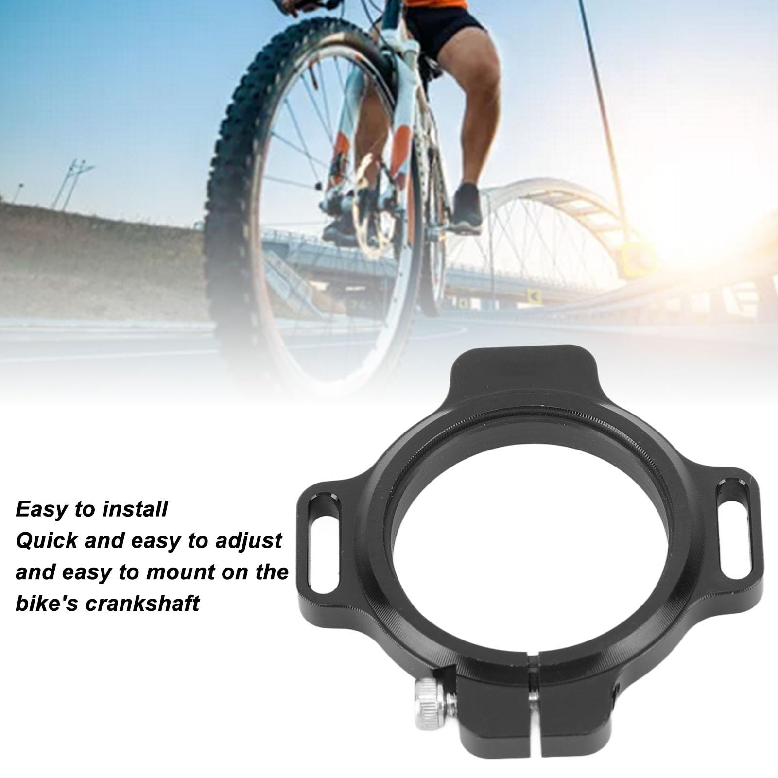 Precargador de Manivela Ajustador de Plato de Bicicleta de Aleación de Aluminio Husillo 28,99 mm Anillo Roscado Negro