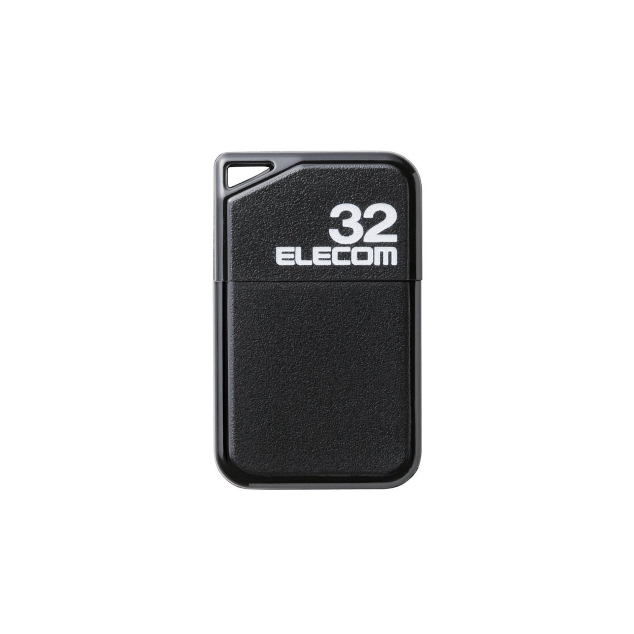 Elecom MF-SU2B32GBK USB Memory, 32 GB, USB 2.0, Small, Strap Hole, Cap Included, Black