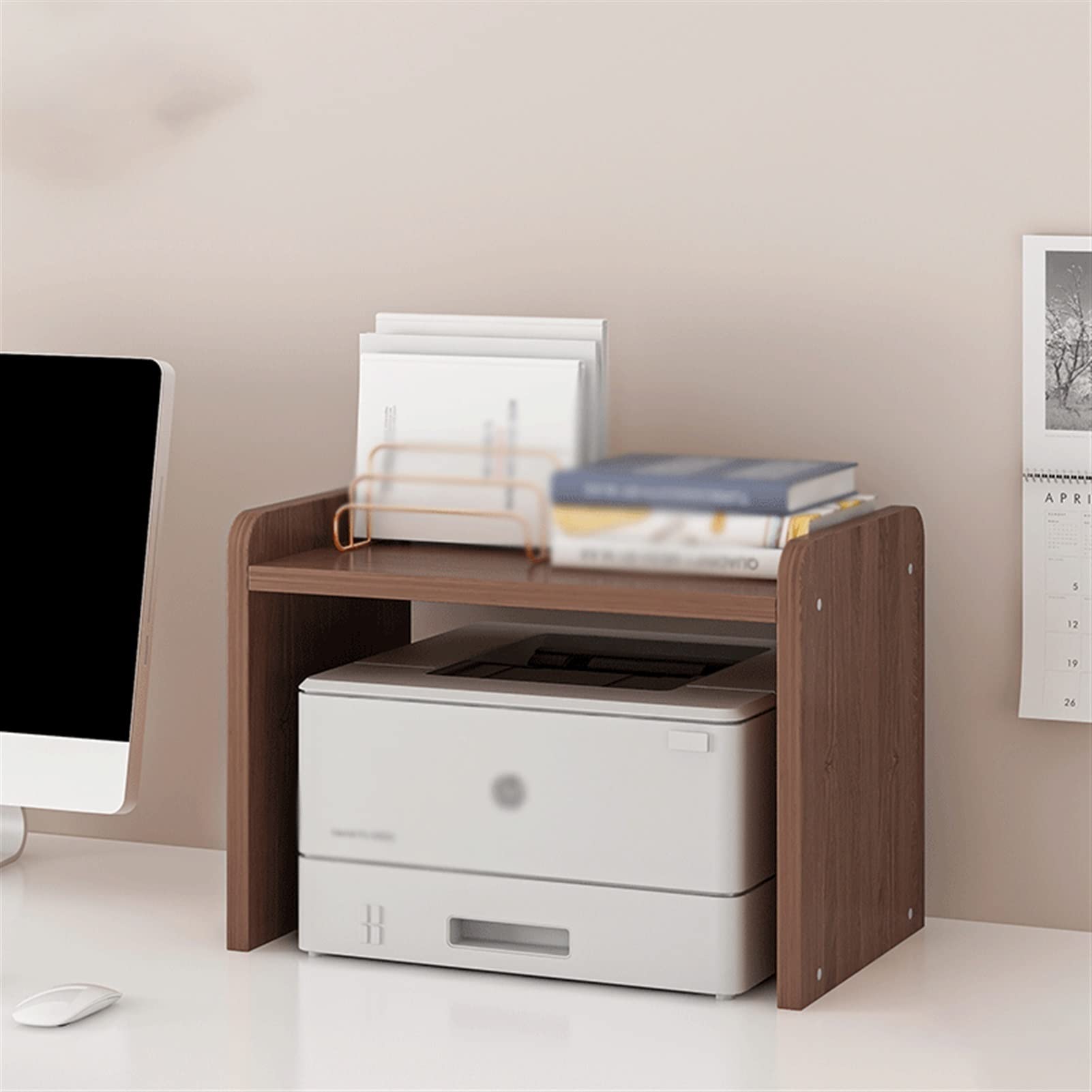 Supporto per Stampante Multistrato e scrivania - Supporto salvaspazio per scrivania da Ufficio e armadietto - Libreria Versatile e Porta Accessori per Piccoli Oggetti