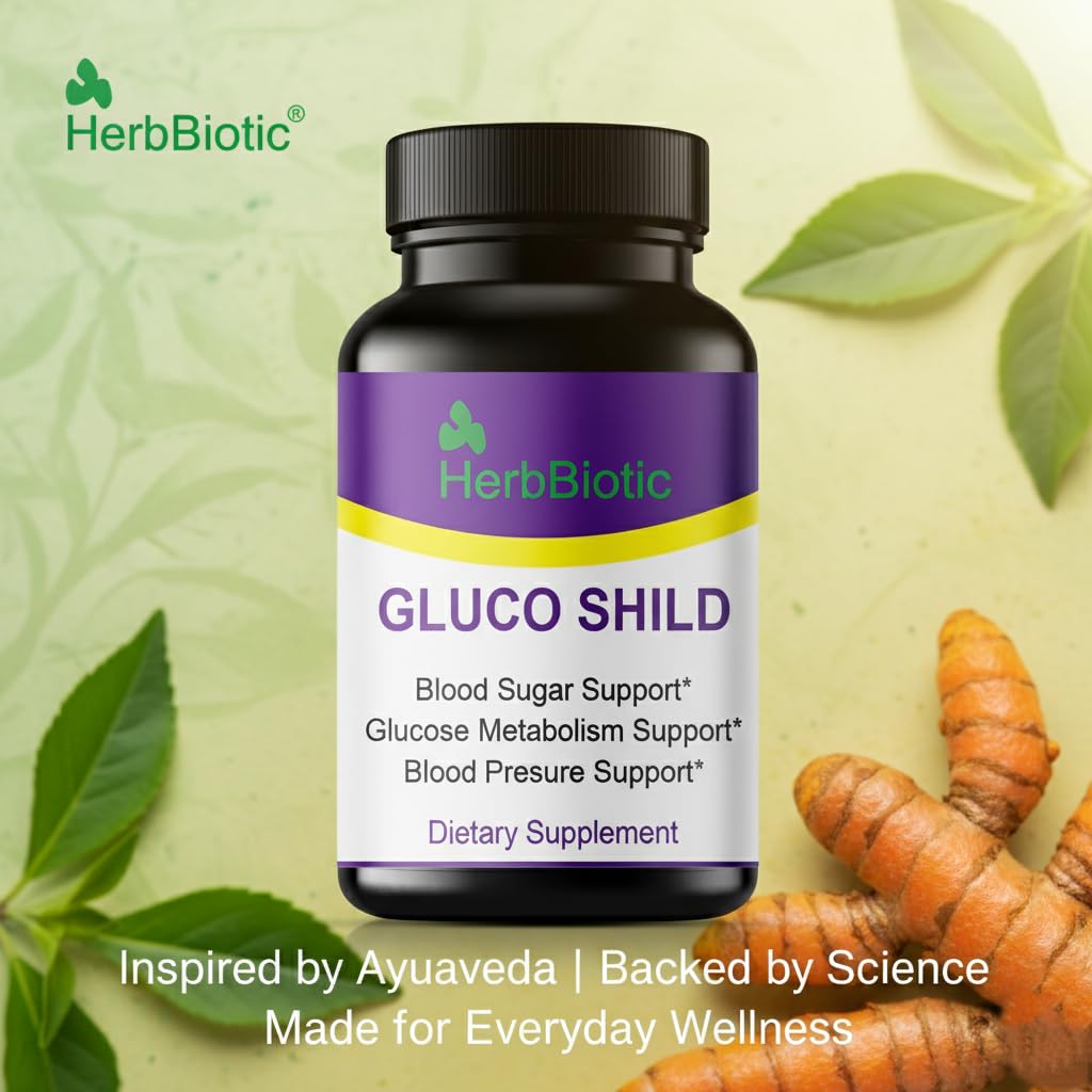 Gluco Shild Ayurvedic Blood Sugar Control Formula | Herbal Supplement for Glucose Regulation, Insulin Sensitivity & Heart Health | 60 Natural Capsules | gluco shield herb biotic — Amazon image 8